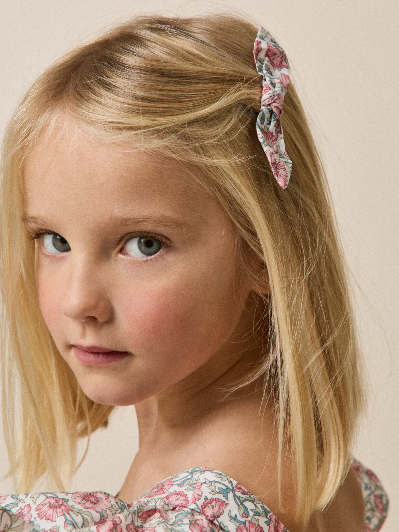 Lot de 2 pinces Fille noeud en tissu Liberty