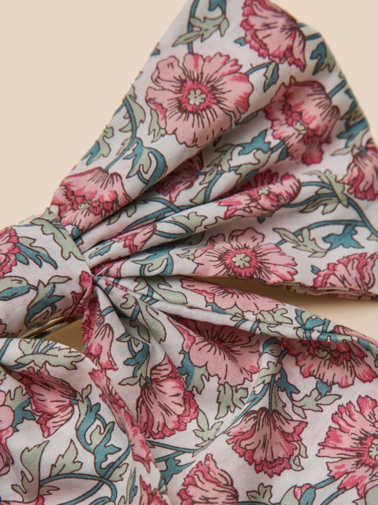 Barrette Fille grand noeud en tissu Liberty - Image 3