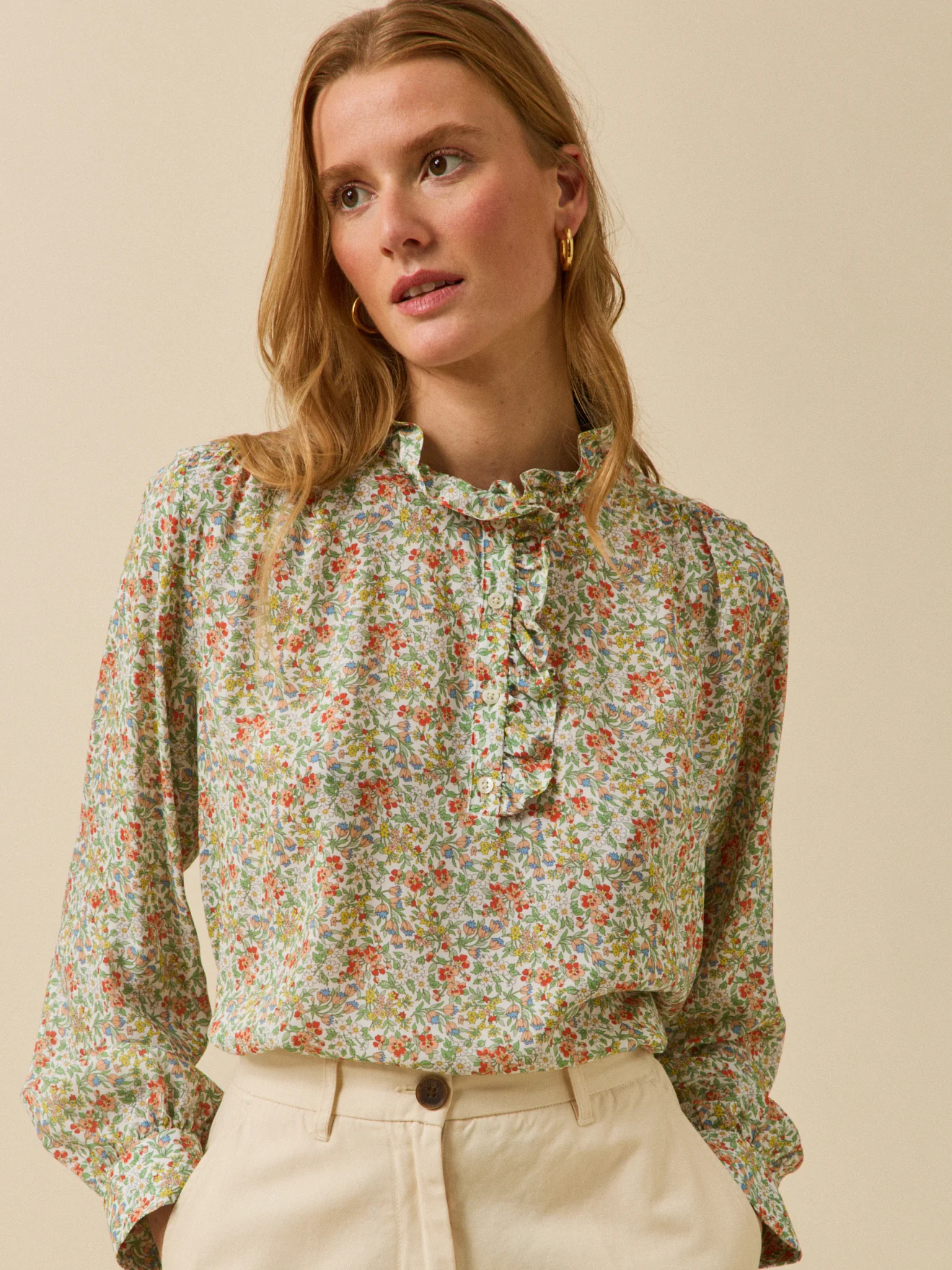 Blouse col volanté femme tissu Liberty - Limited Collection