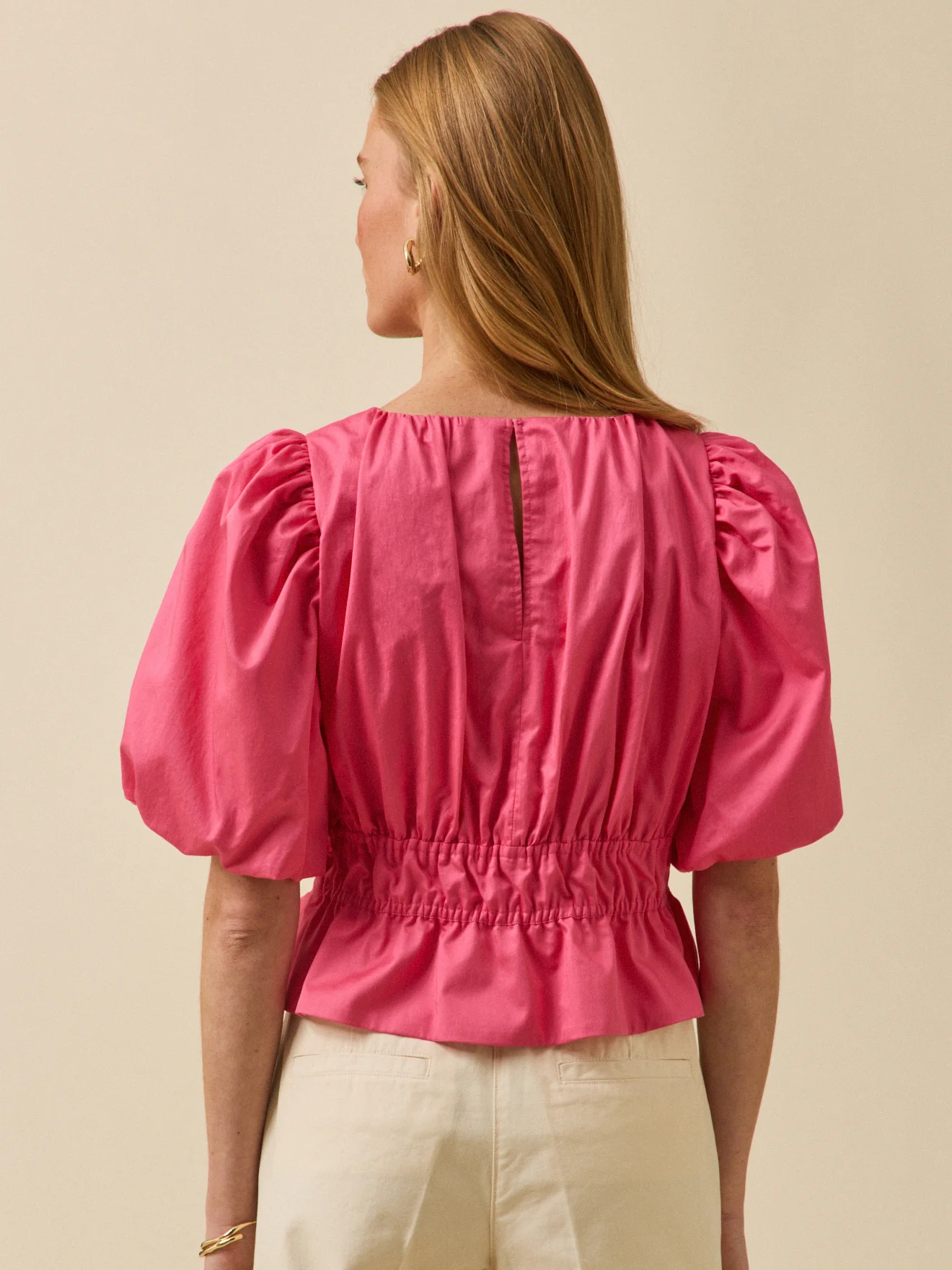 Blouse femme cérémonie popeline unie - Image 2