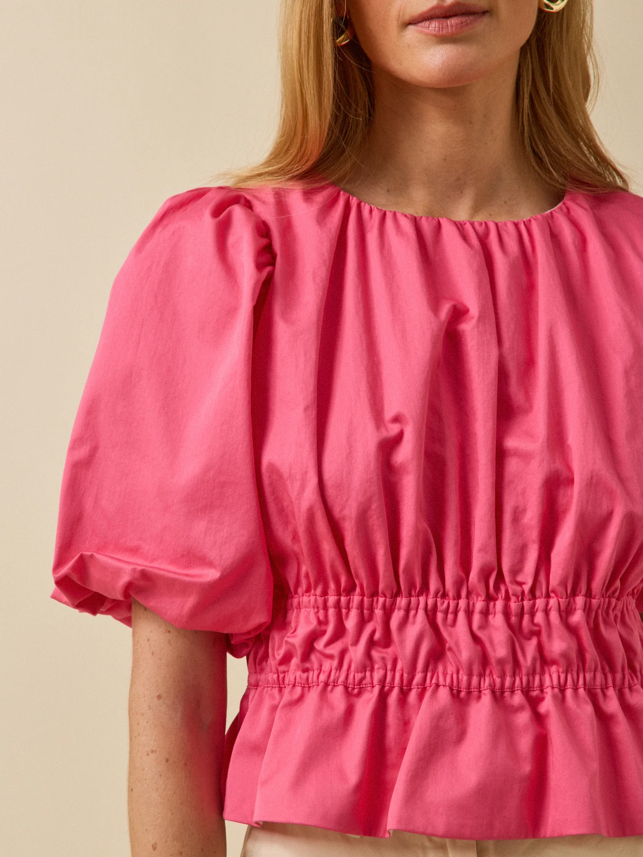 Blouse femme cérémonie popeline unie - Image 3