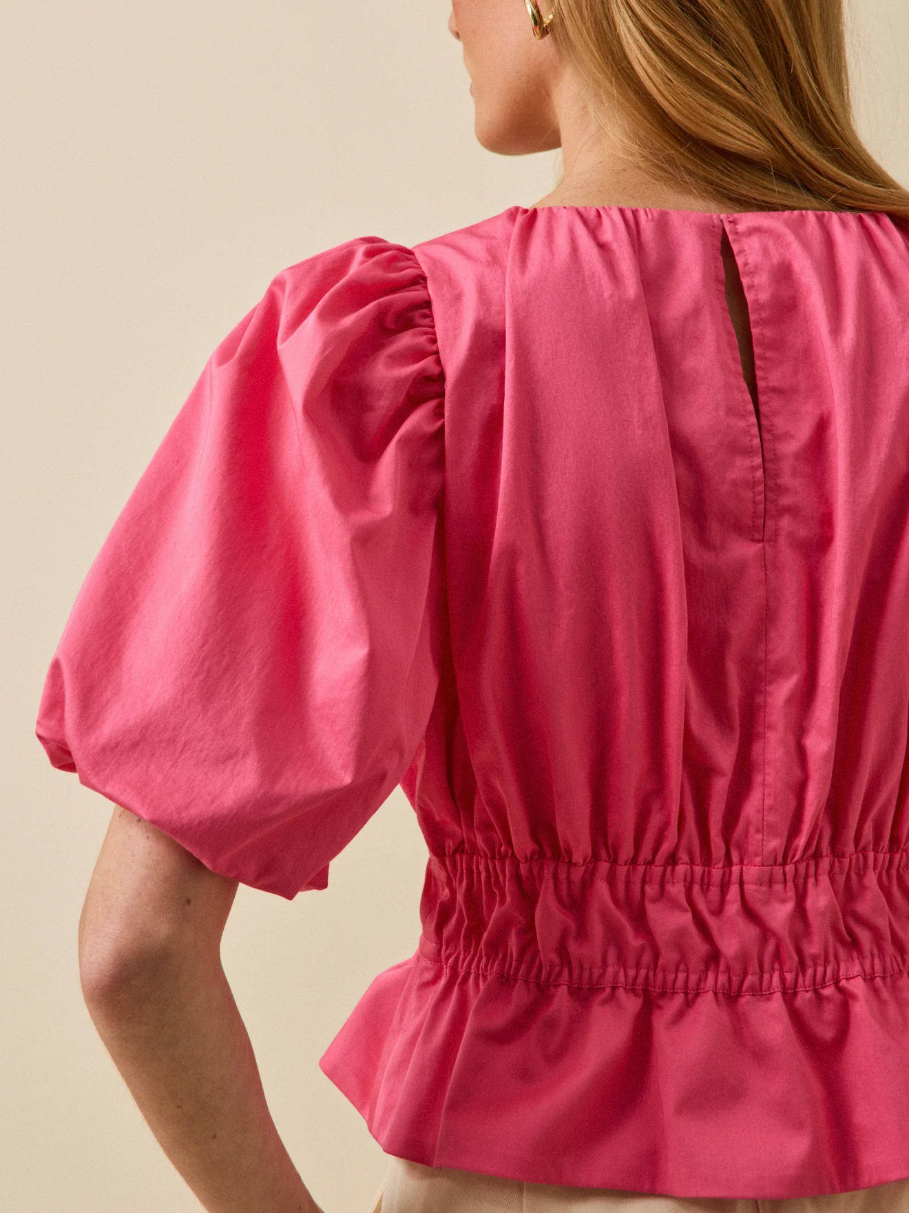 Blouse femme cérémonie popeline unie - Image 4
