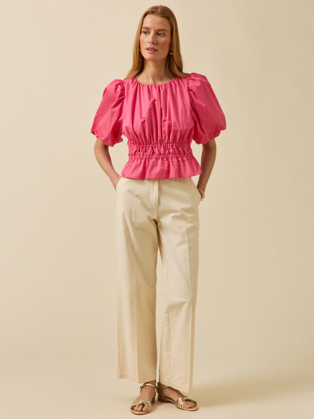 Blouse femme cérémonie popeline unie - Image 5