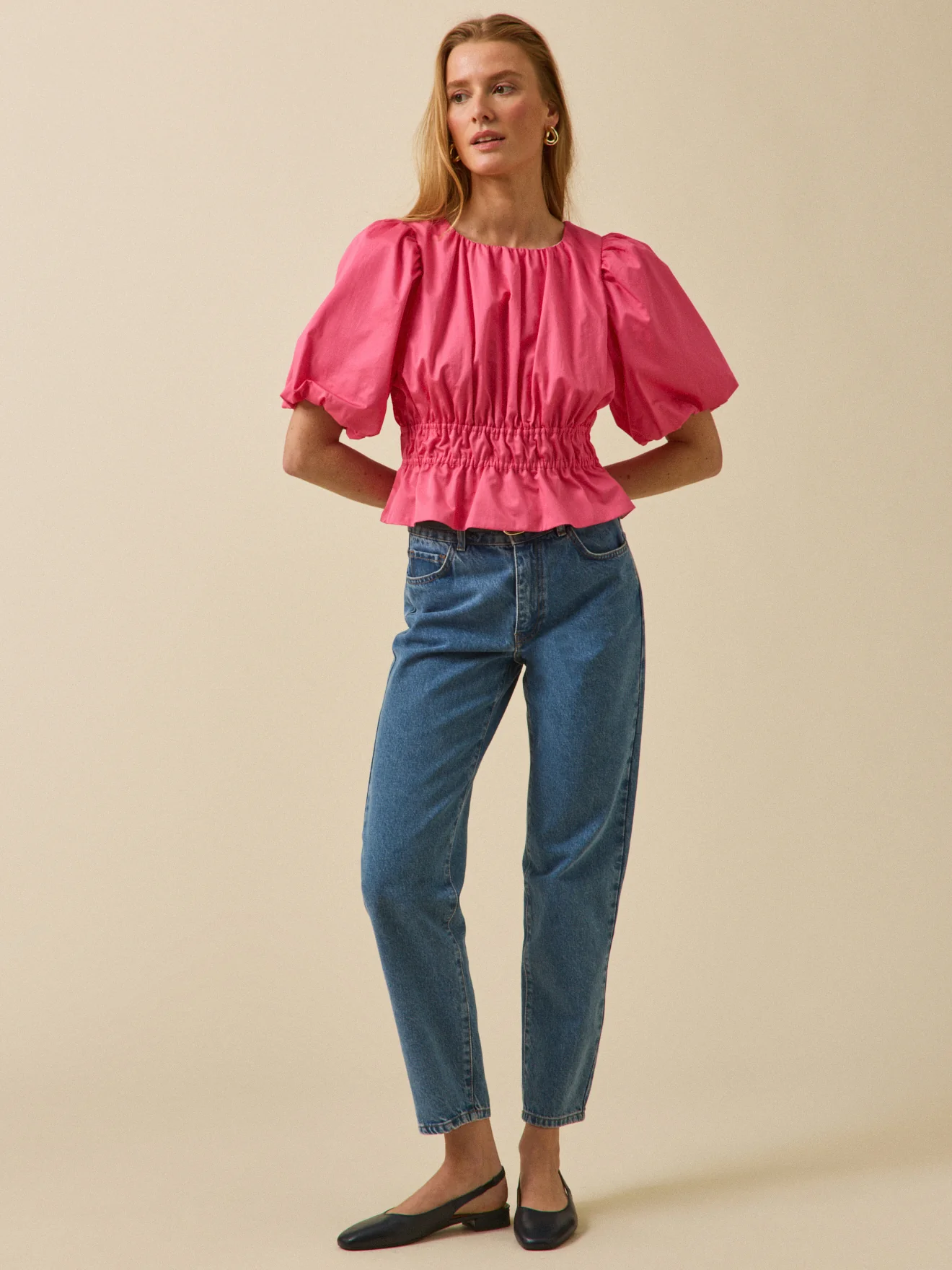 Blouse femme cérémonie popeline unie - Image 6