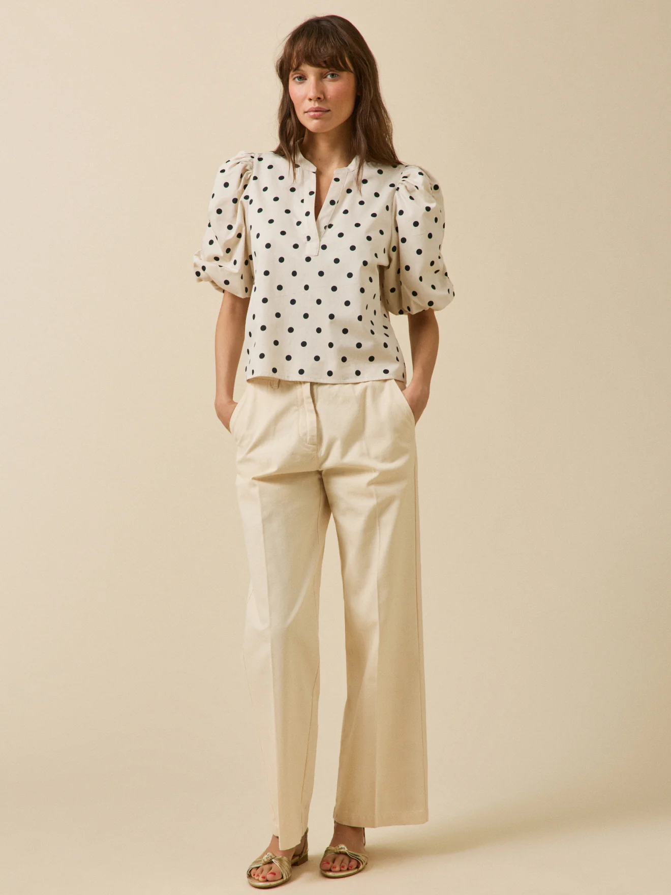 Top femme imprimé pois - Image 4