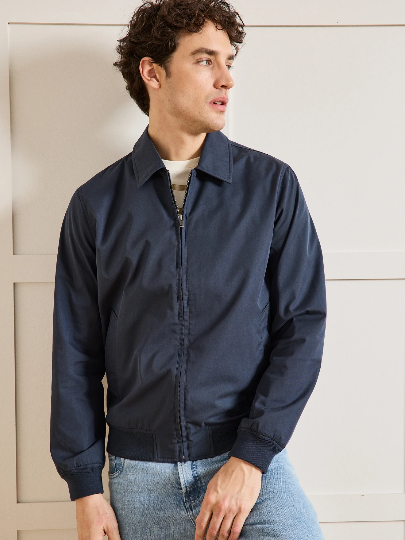 Blouson uni zippé homme - Image 3