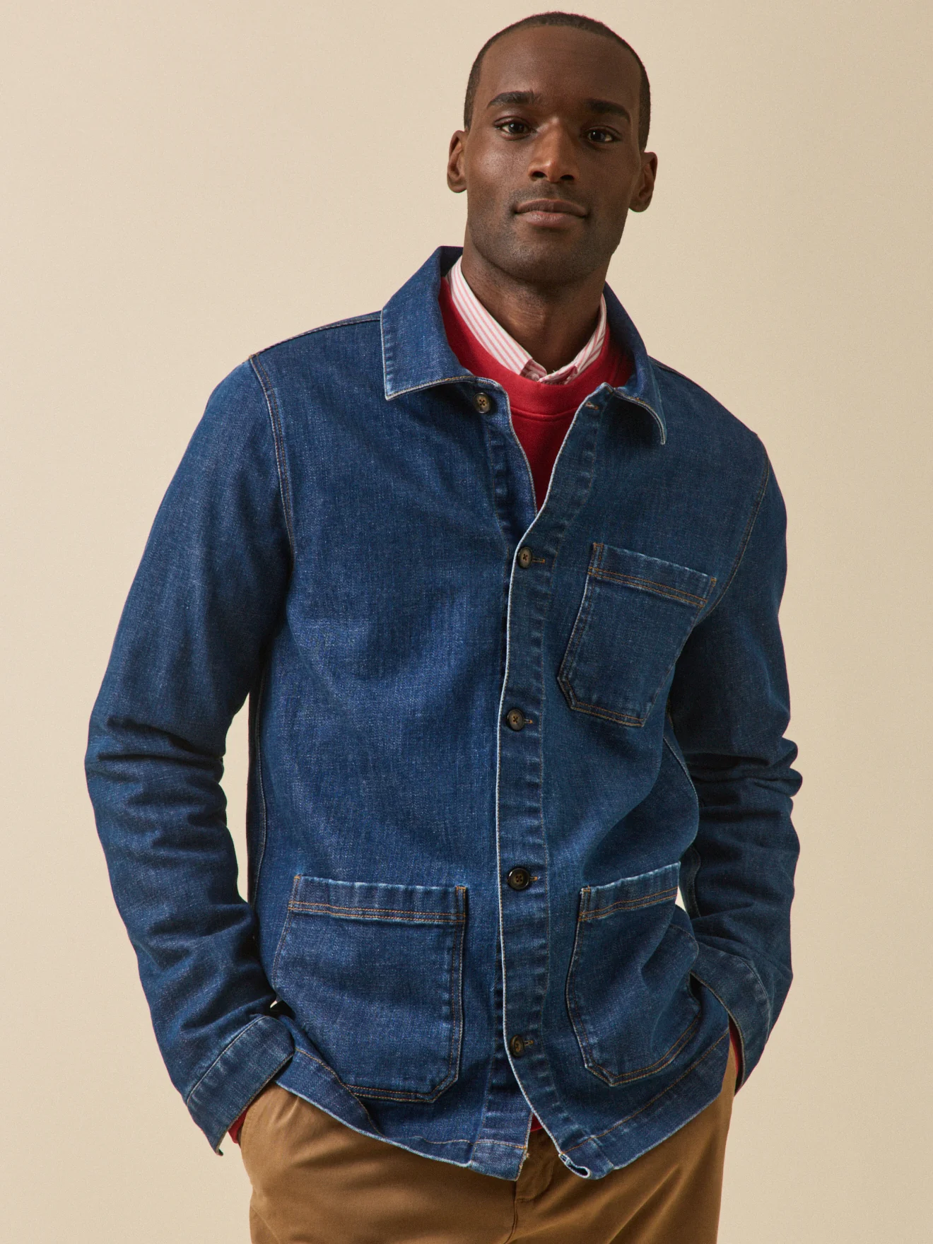 Veste worker homme denim coton recyclé - Image 2