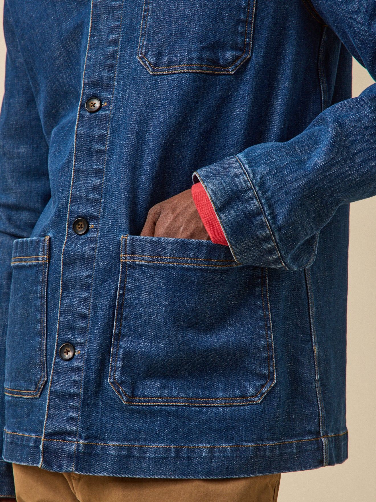 Veste worker homme denim coton recyclé - Image 5