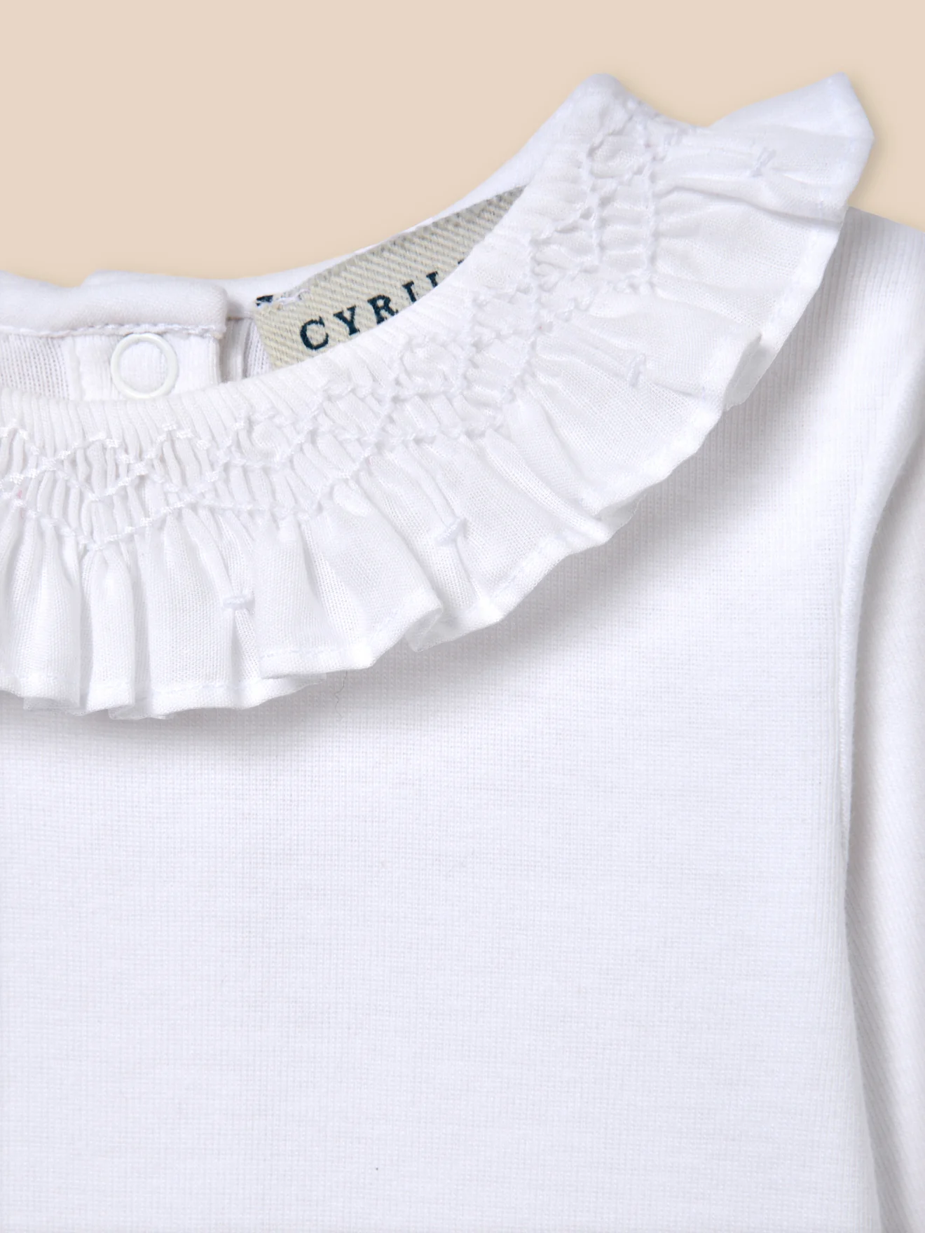 Body Bébé col avec smocks - Coton biologique - Image 3