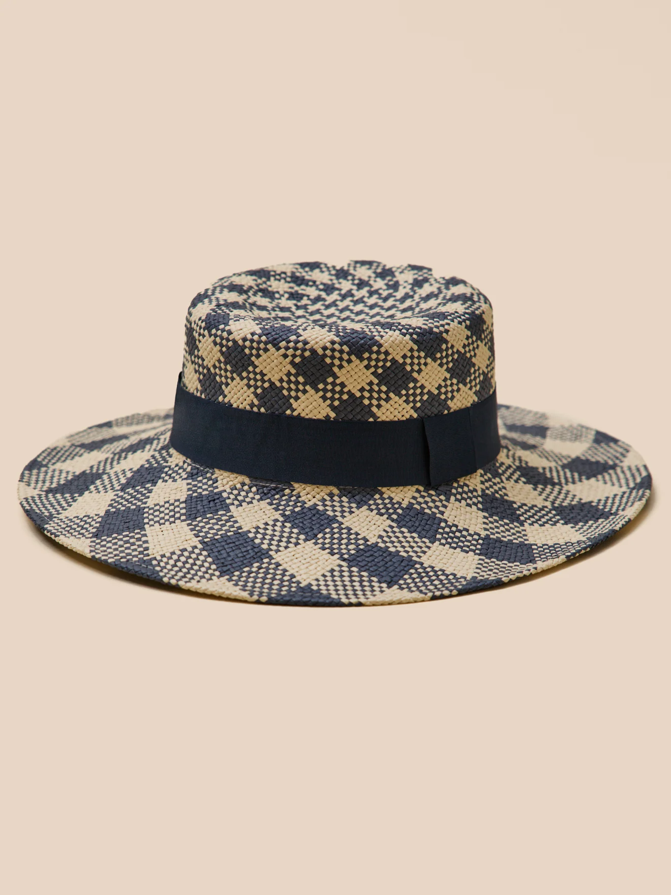 Chapeau de paille bicolore femme