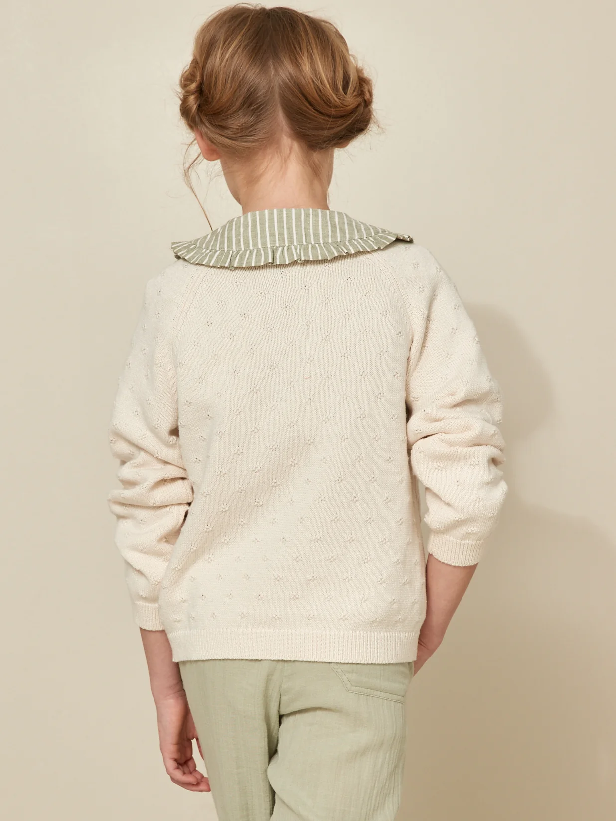 Cardigan Fille point fantaisie - Image 3