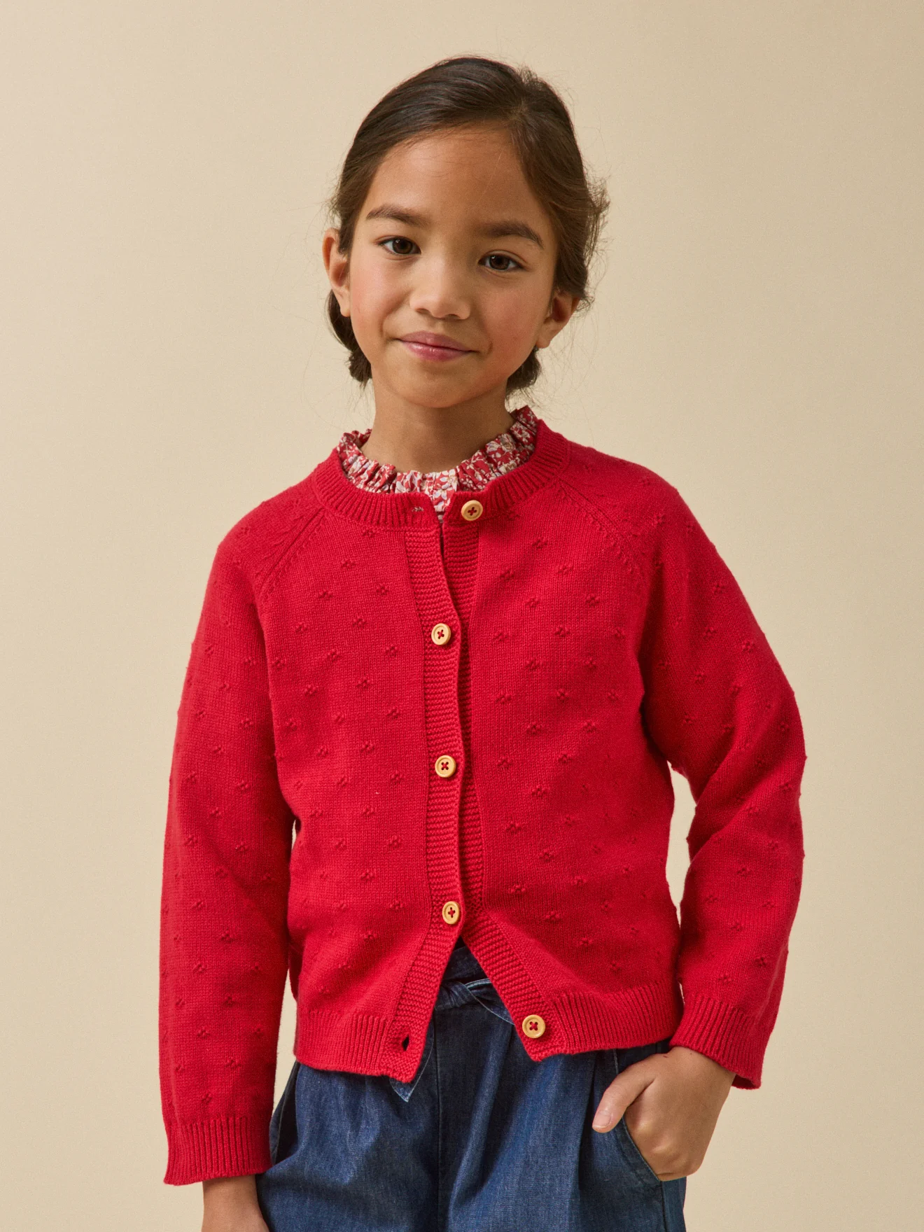 Cardigan Fille point fantaisie - Image 2