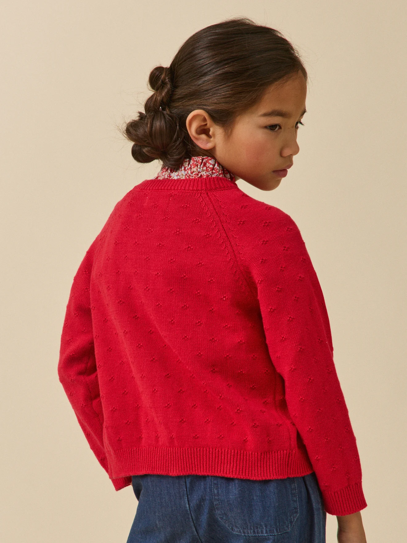 Cardigan Fille point fantaisie - Image 3