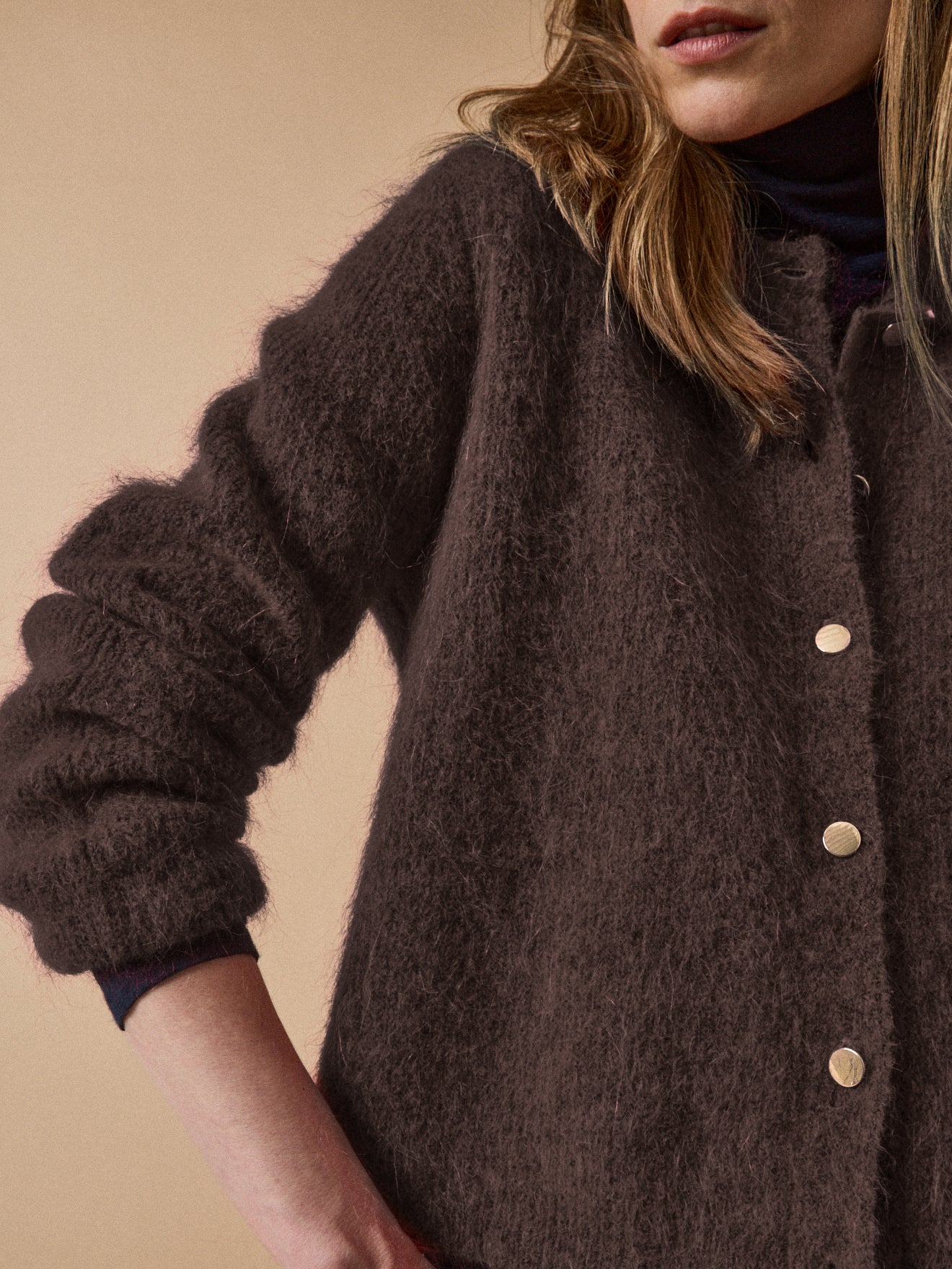 Gilet femme avec laine et mohair - Image 3