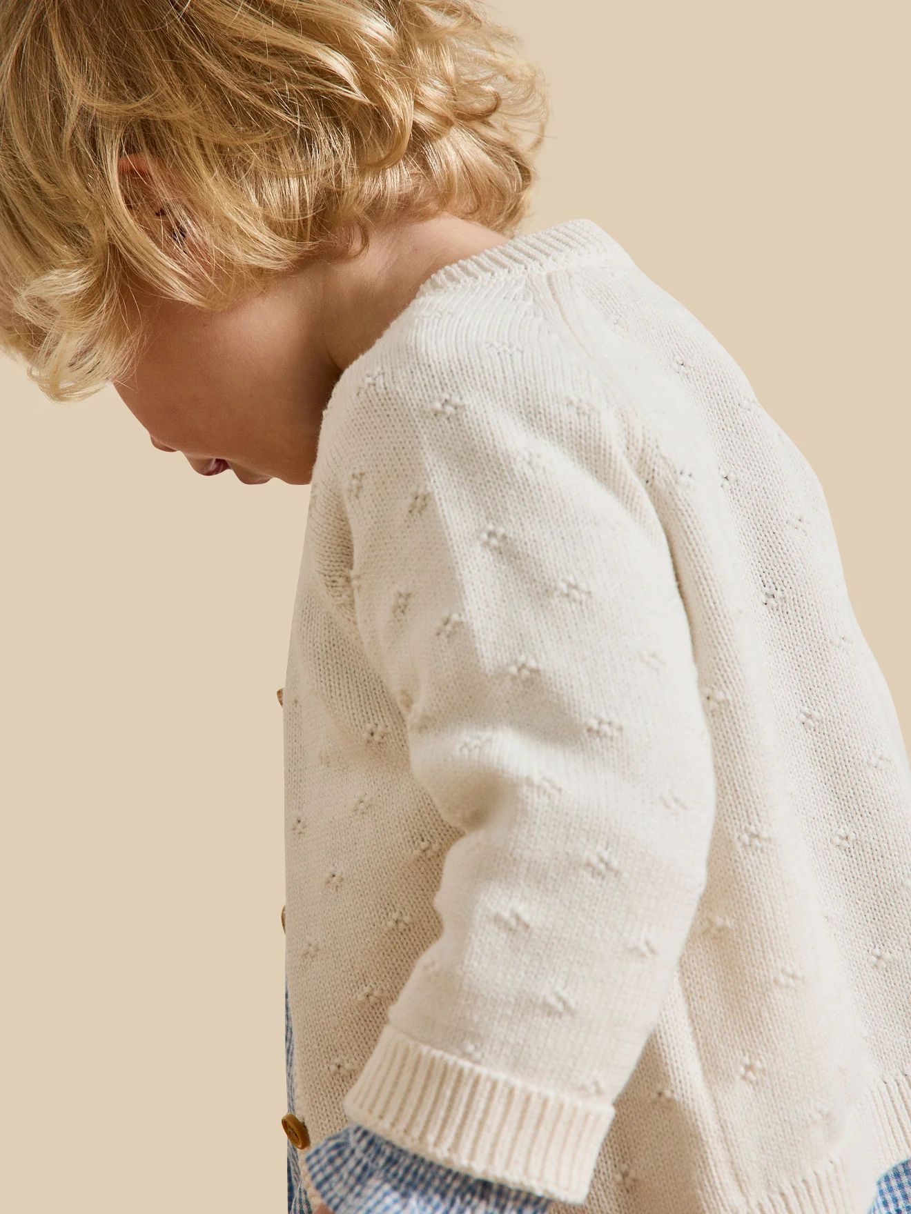 Cardigan maille ajourée bébé - Coton biologique - Image 2