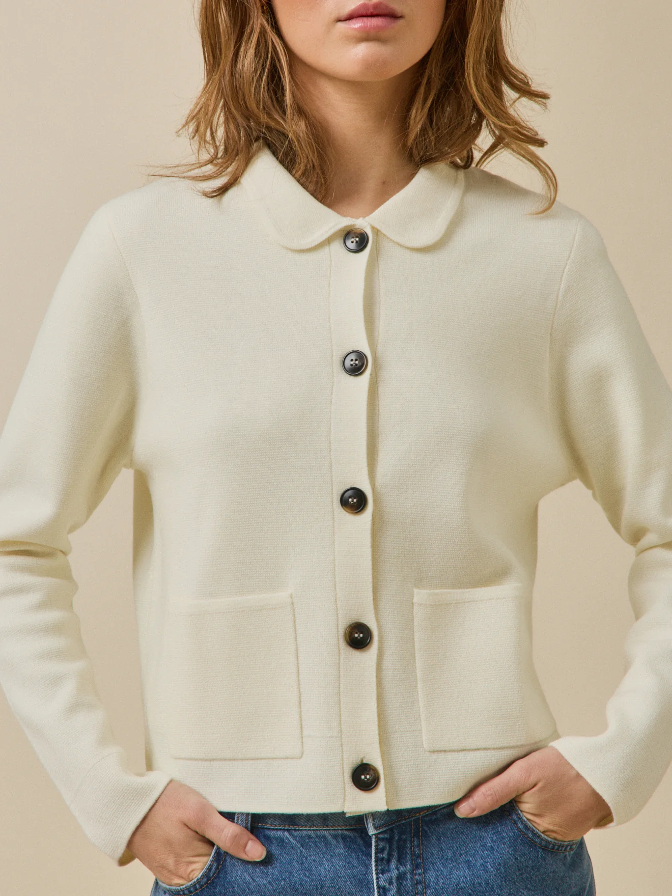 Gilet col chemise maille milano femme - Image 3