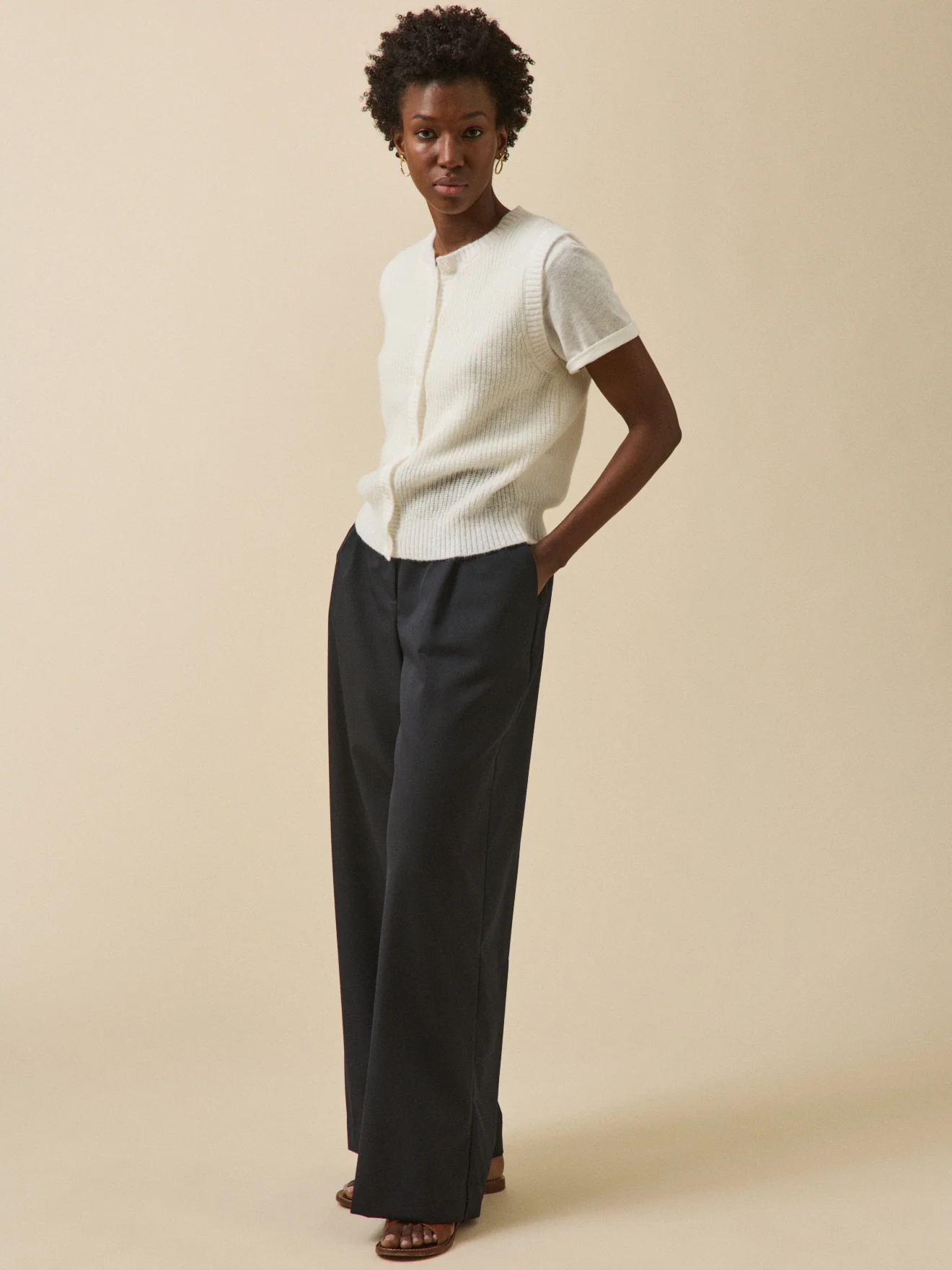 Gilet sans manches femme avec laine, alpaga et mohair - Image 4