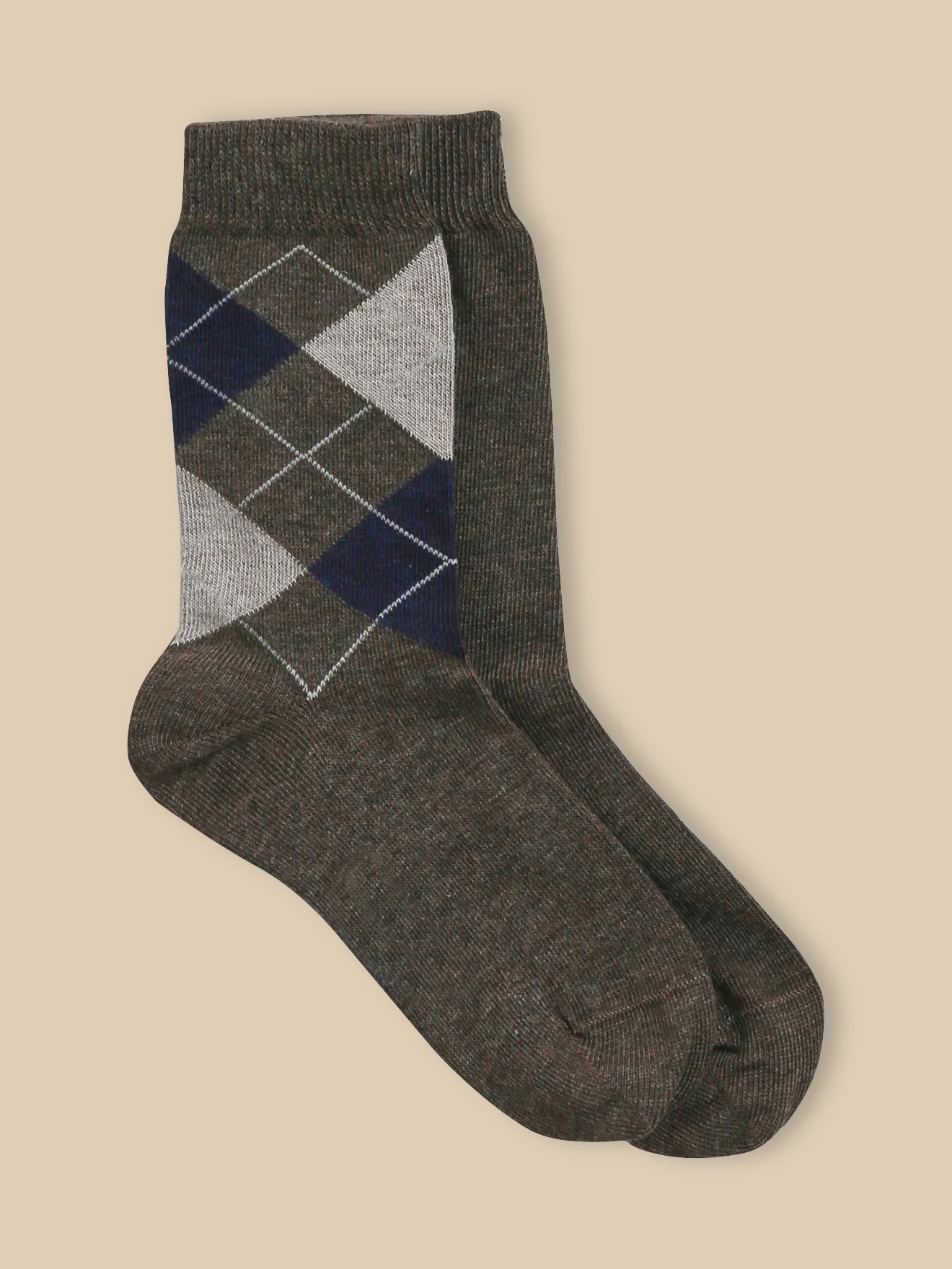 Lot de 2 chaussettes intarsia et unie