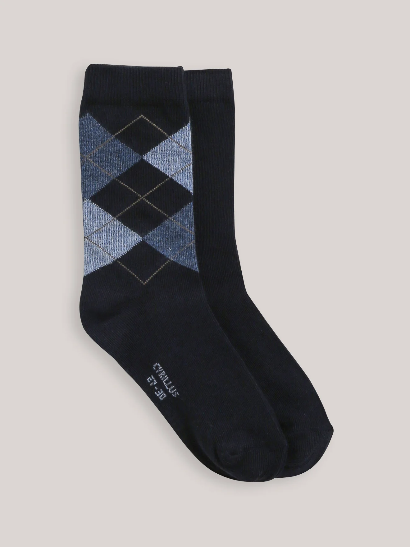 Lot de 2 chaussettes intarsia et unie - Image 2