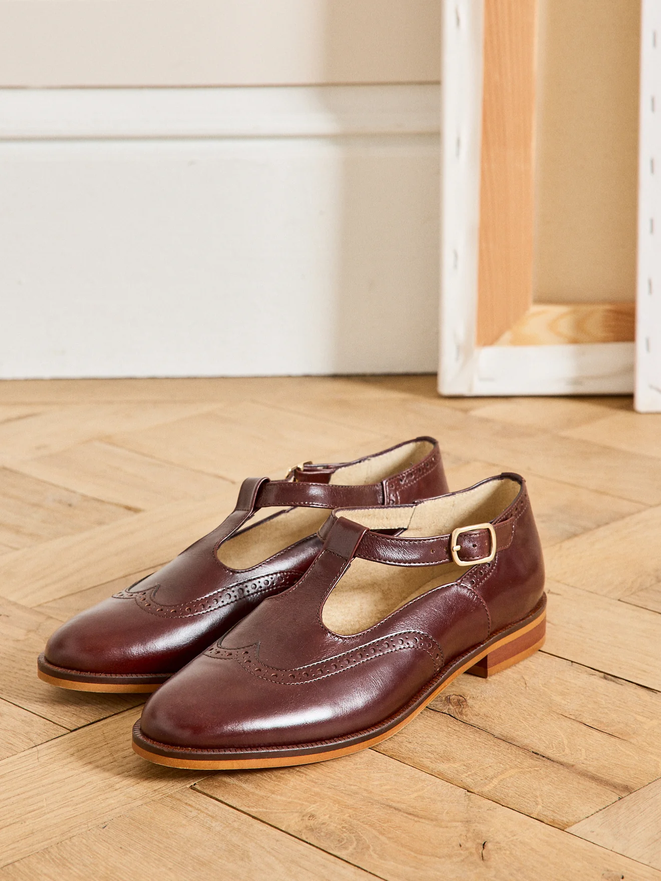 Sandales salomé bout fleuri cuir femme - Image 3
