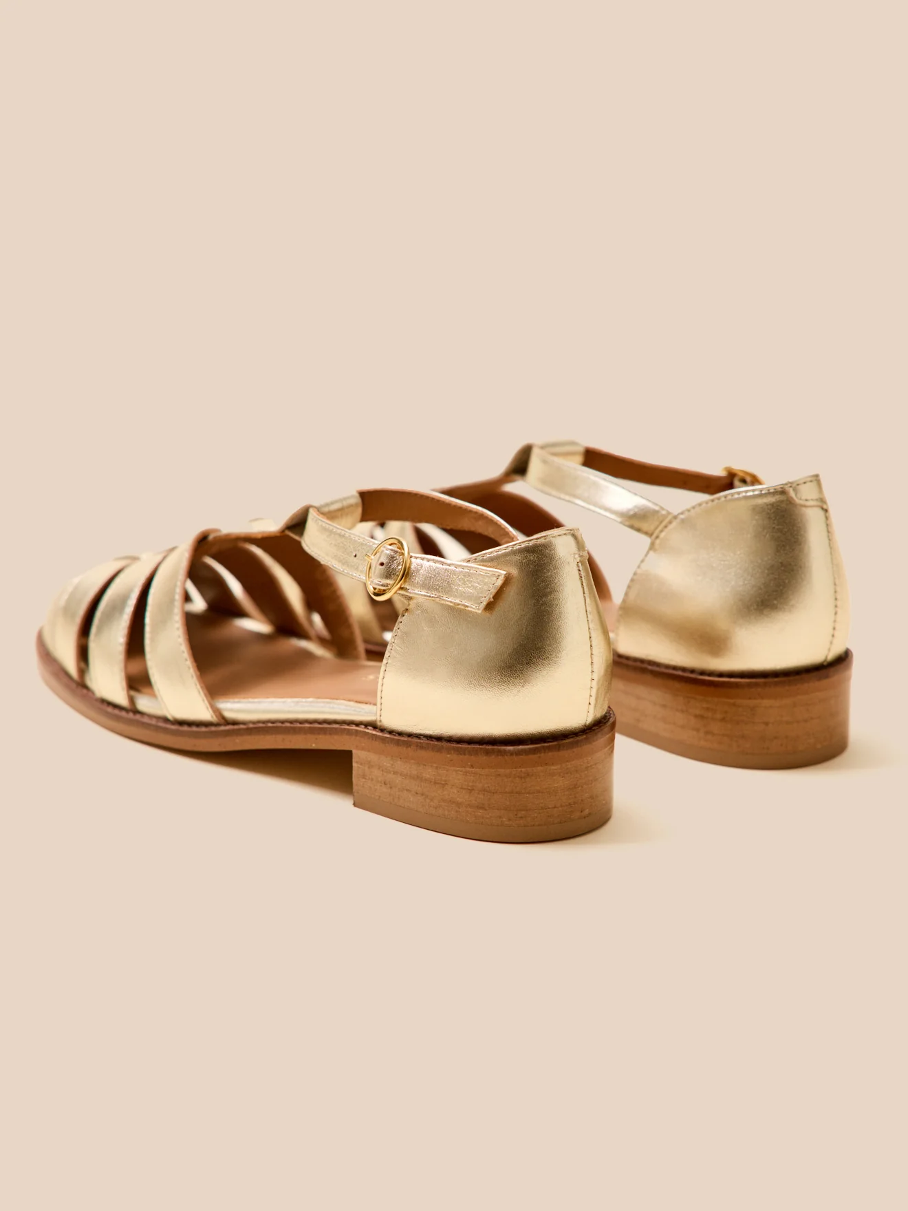 Sandales à talon style pêcheur cuir femme - Image 2