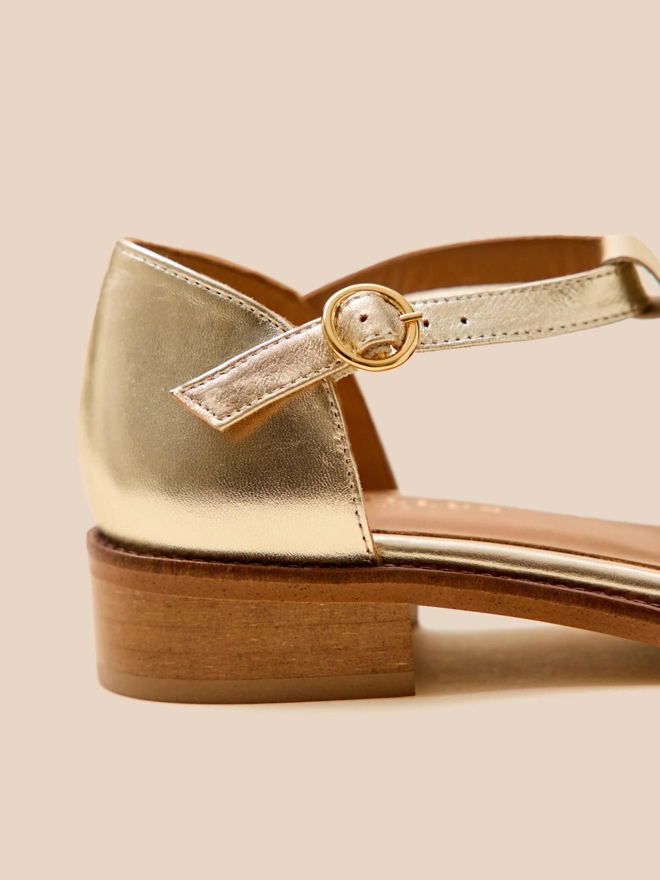 Sandales à talon style pêcheur cuir femme - Image 4