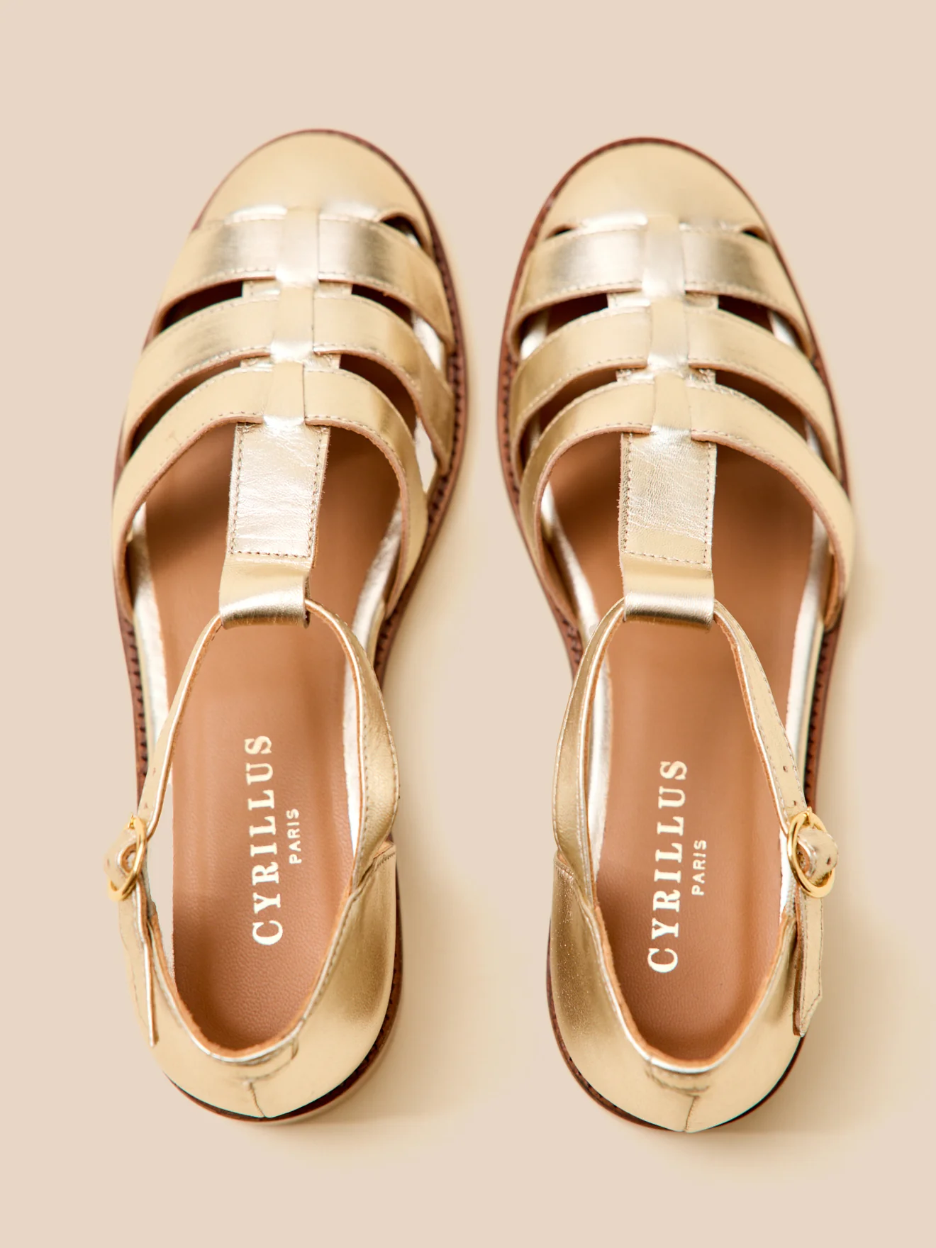Sandales à talon style pêcheur cuir femme - Image 5