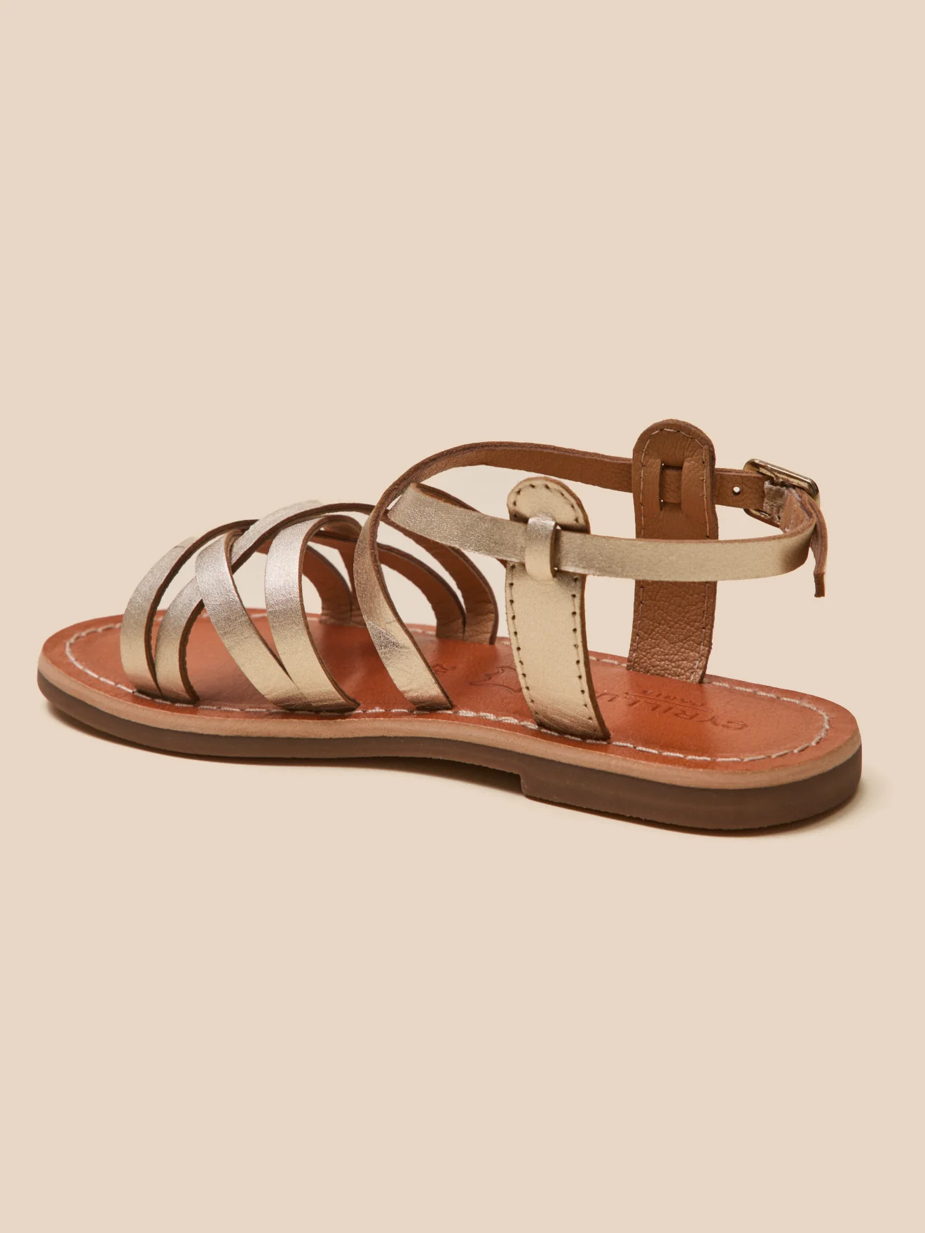 Sandales dorées Fille en cuir - Image 3