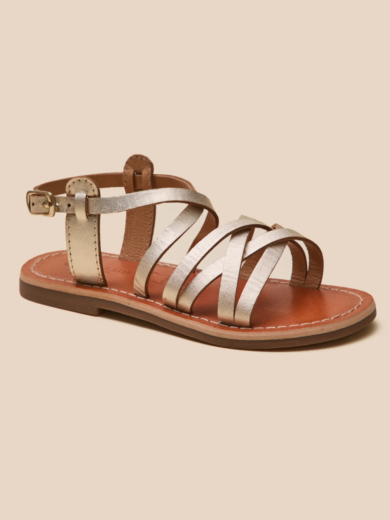 Sandales dorées Fille en cuir - Image 8