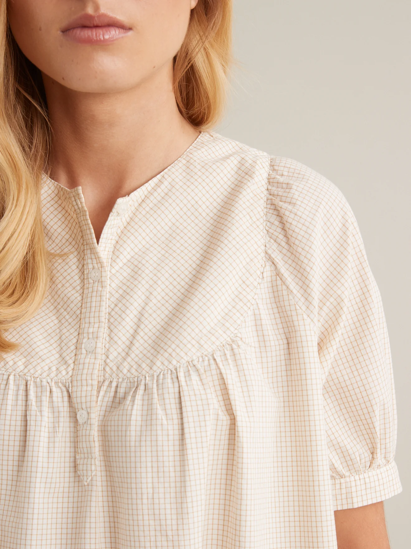 Blouse micro-carreaux femme - Image 3