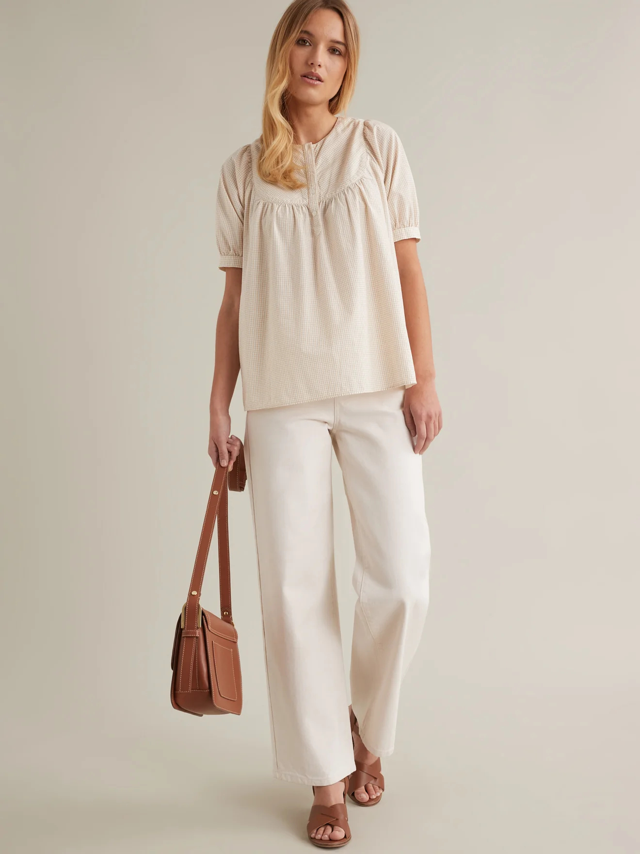 Blouse micro-carreaux femme - Image 4