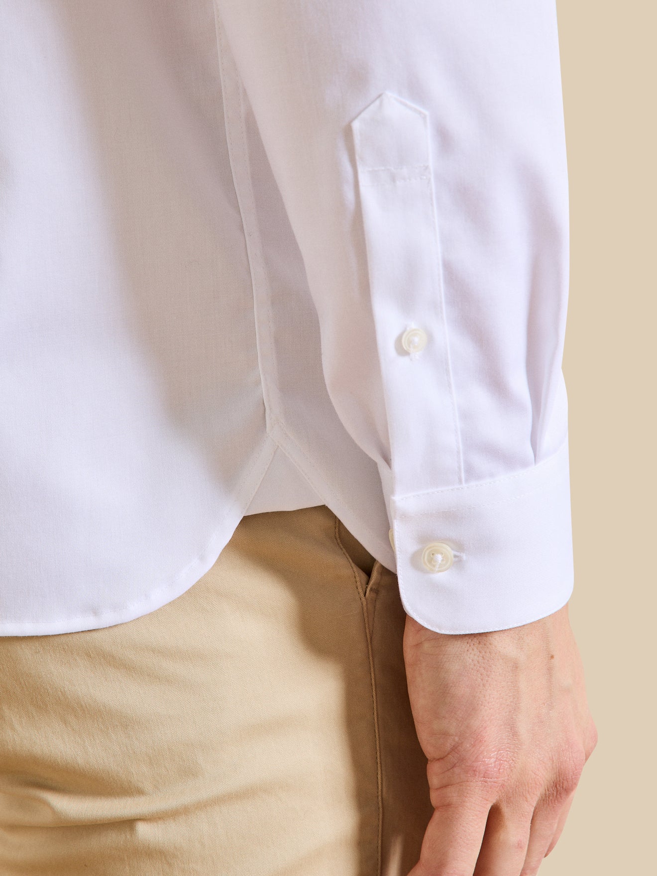 Chemise unie coton twill Regular Fit homme non iron - Image 3