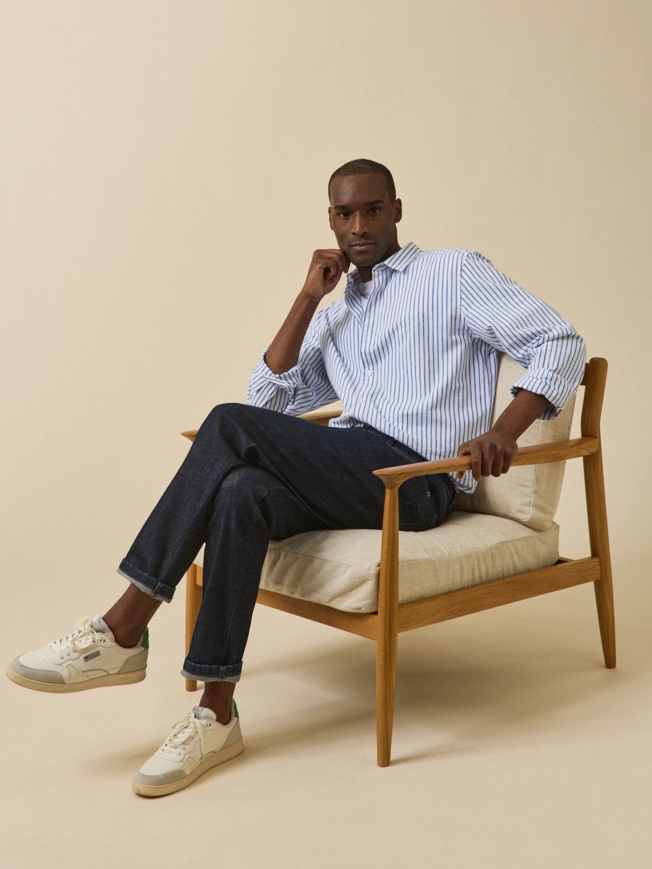 Chemise rayée homme coupe contemporaine - Image 6
