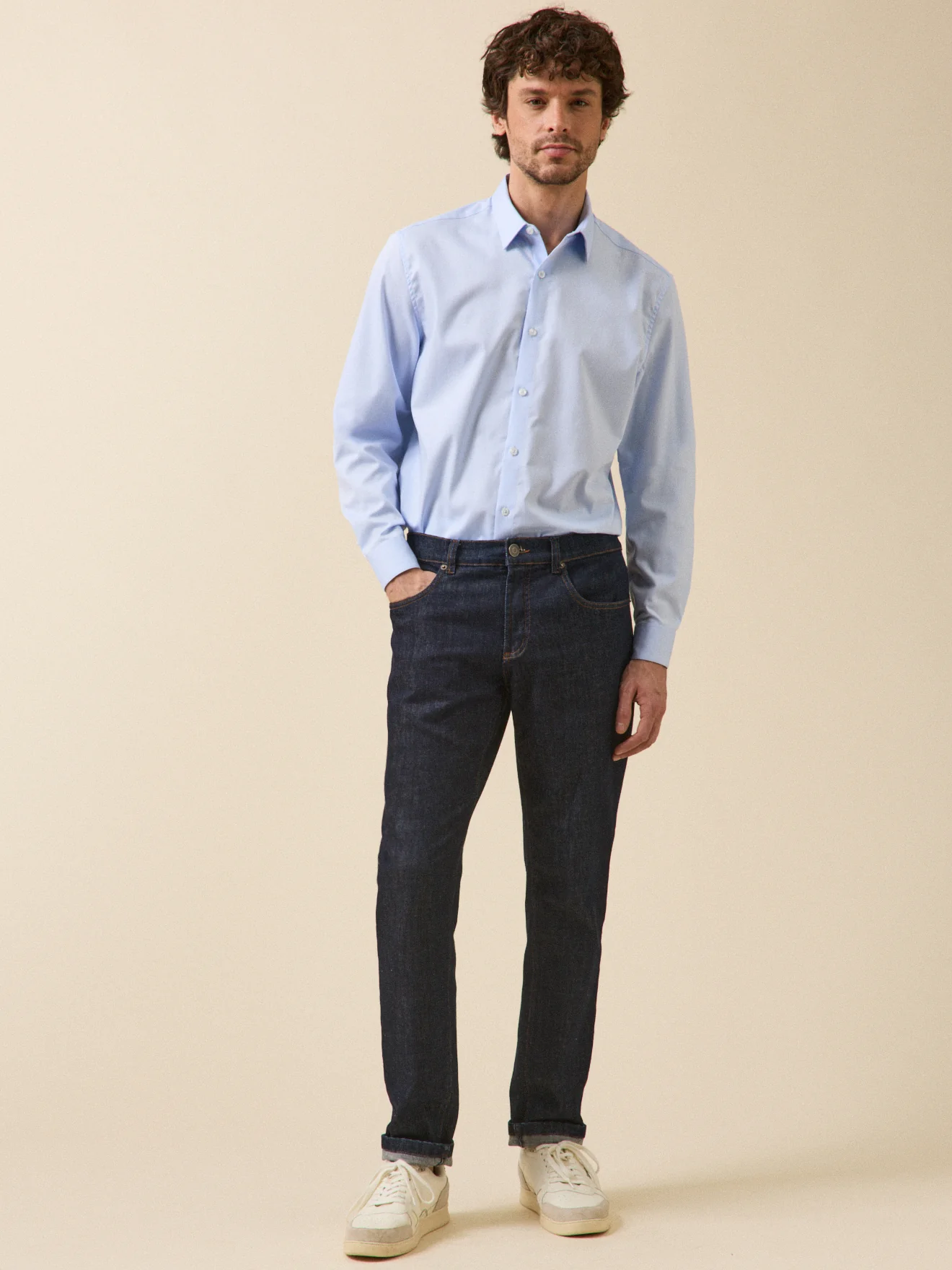 Chemise twill uni homme coupe contemporaine - Image 5