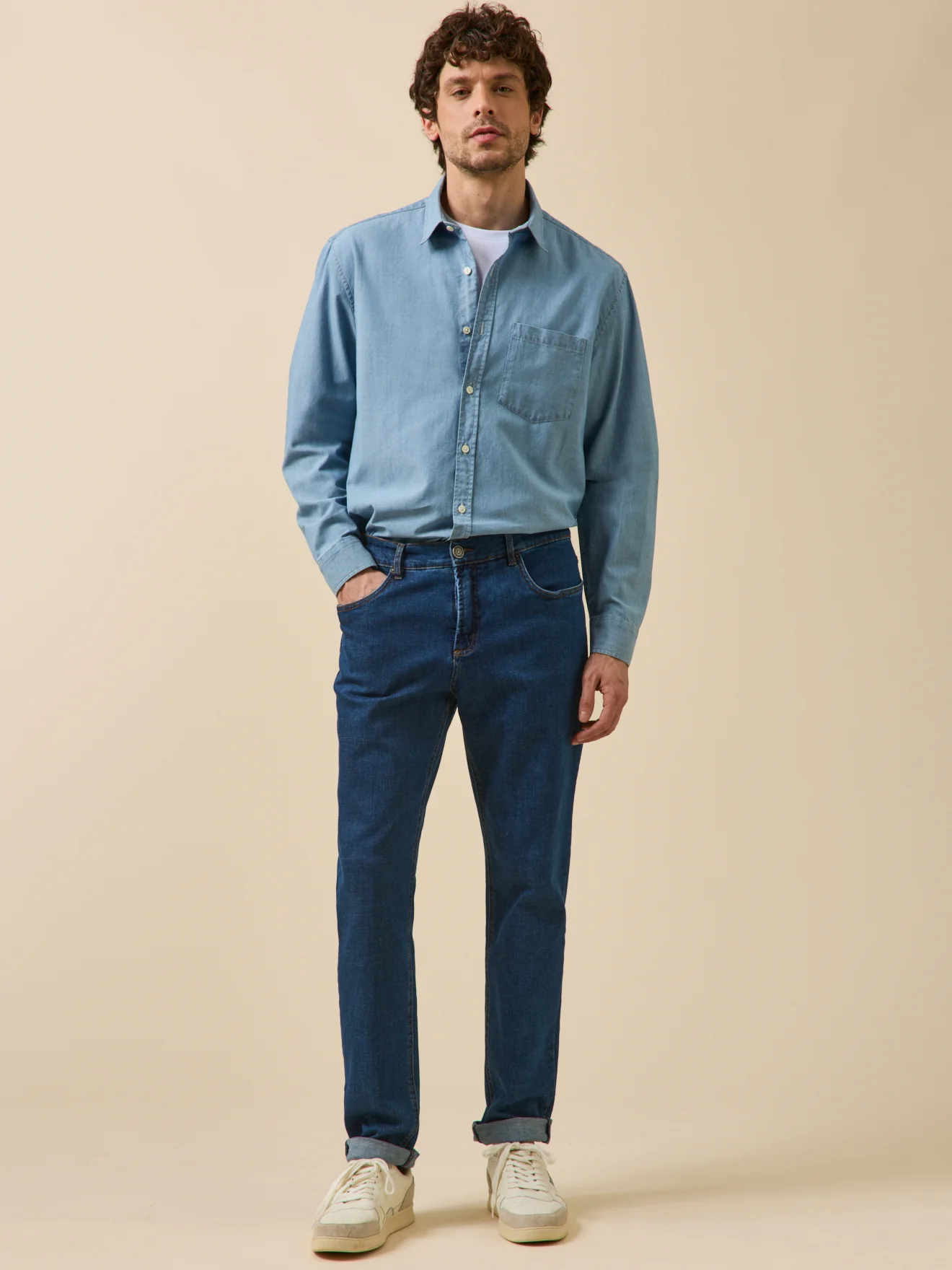 Chemise chambray homme coupe contemporaine - Image 6