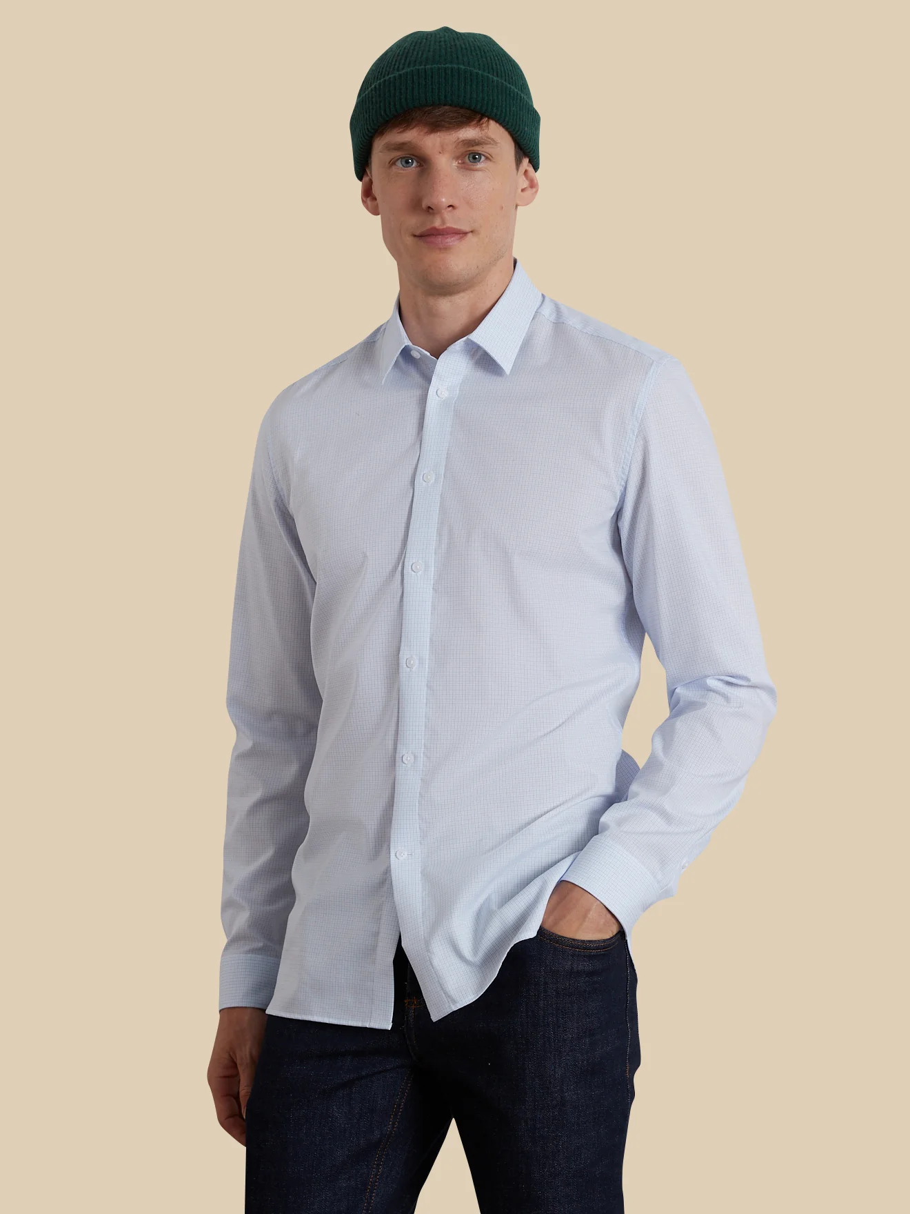 Chemise mini carreaux homme Slim Fit - Image 6
