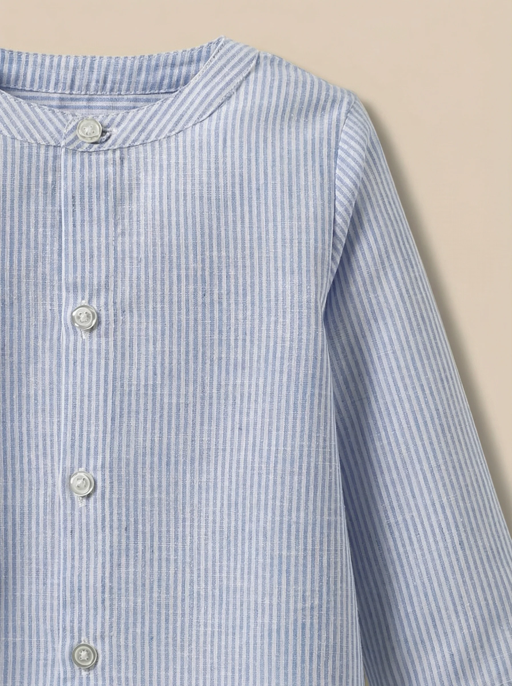 Chemise rayée en lin et coton Bébé - Image 3