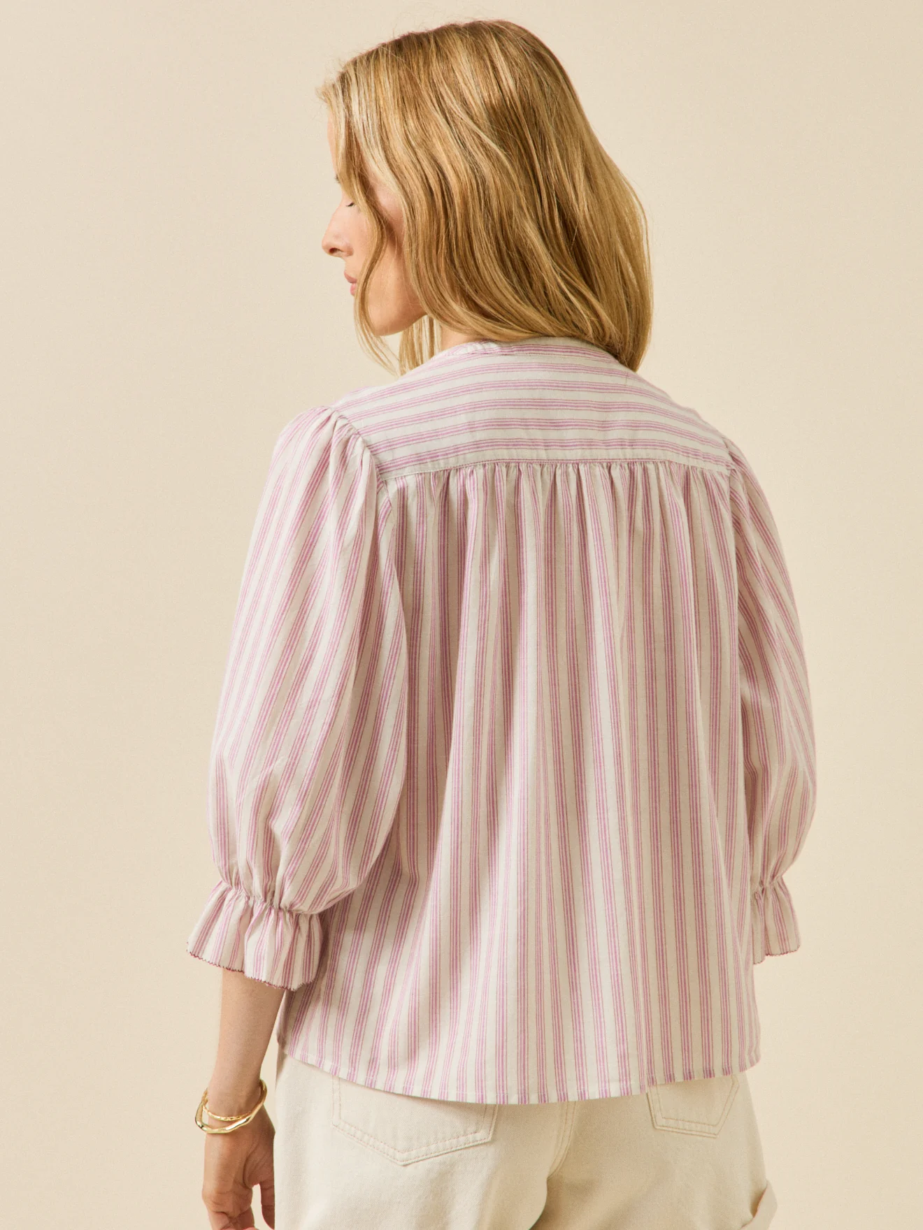 Blouse rayée boutonnée femme - Image 2
