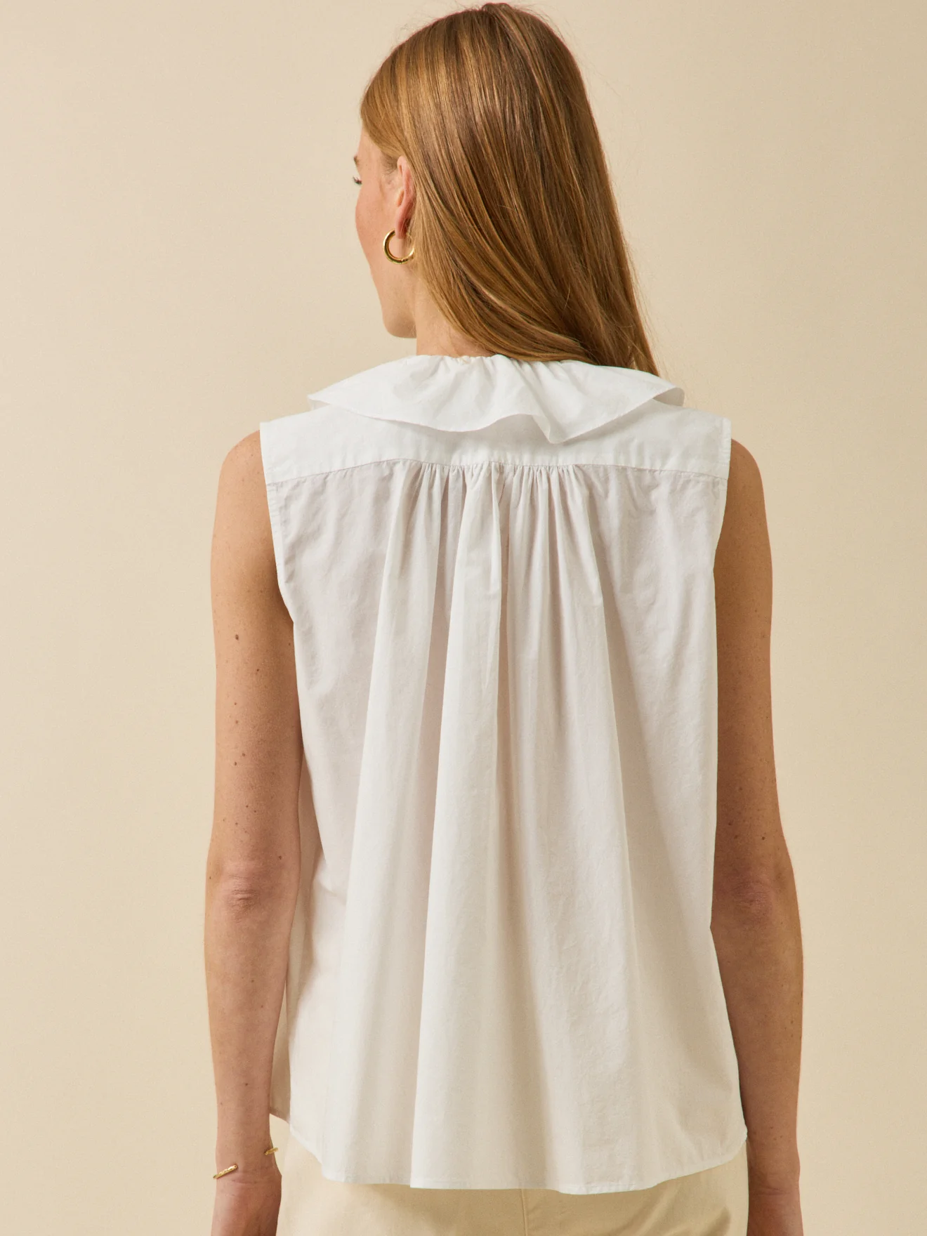 Top volanté sans manches femme coton biologique - Image 2