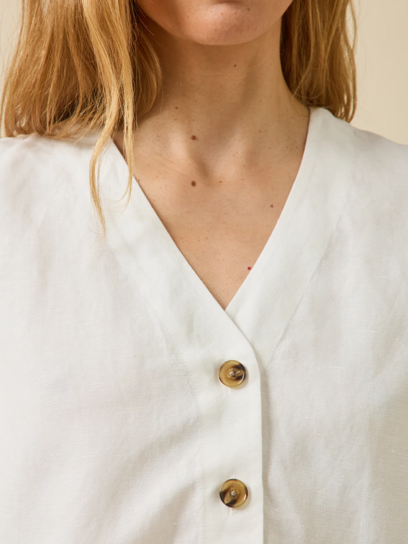 Top boutonné lin et viscose femme - Image 3