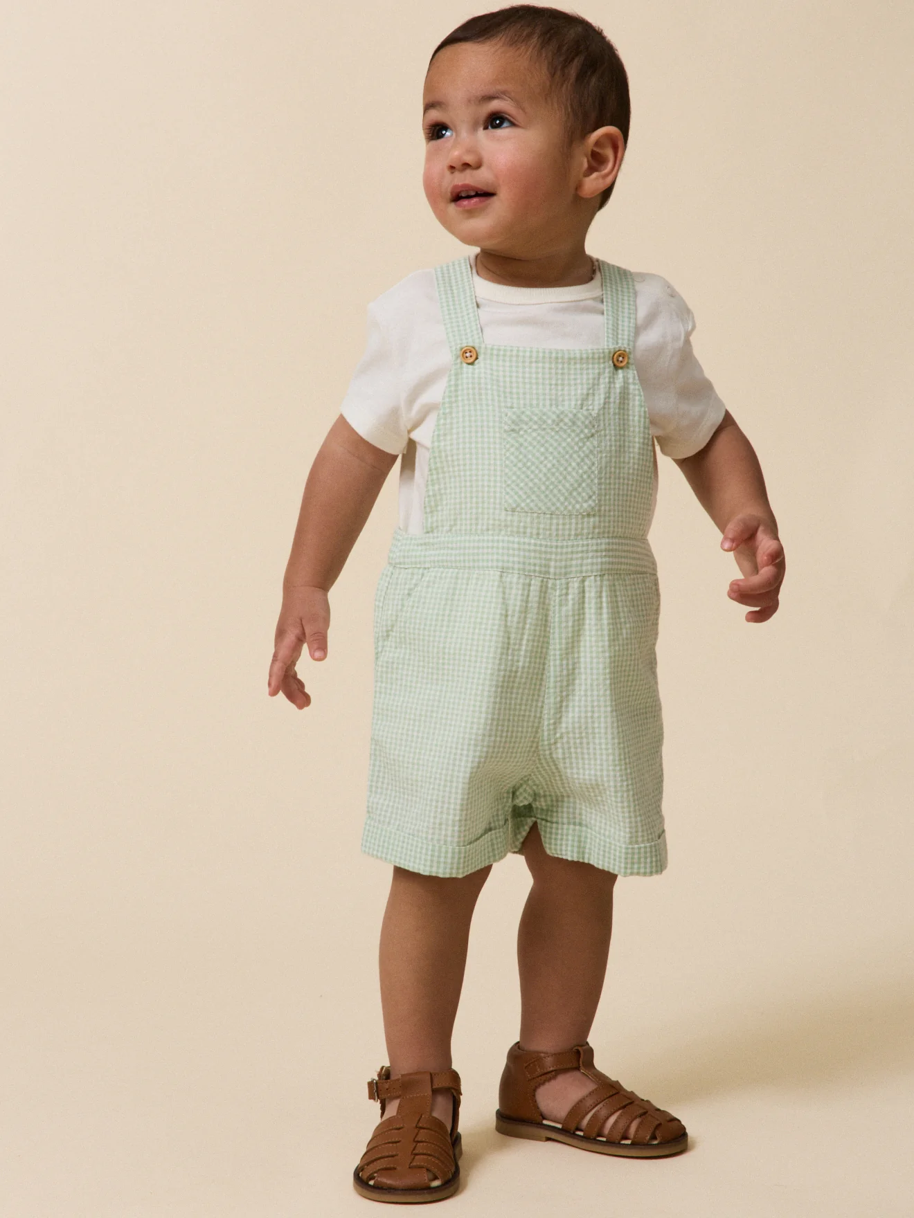 Salopette courte vichy Bébé