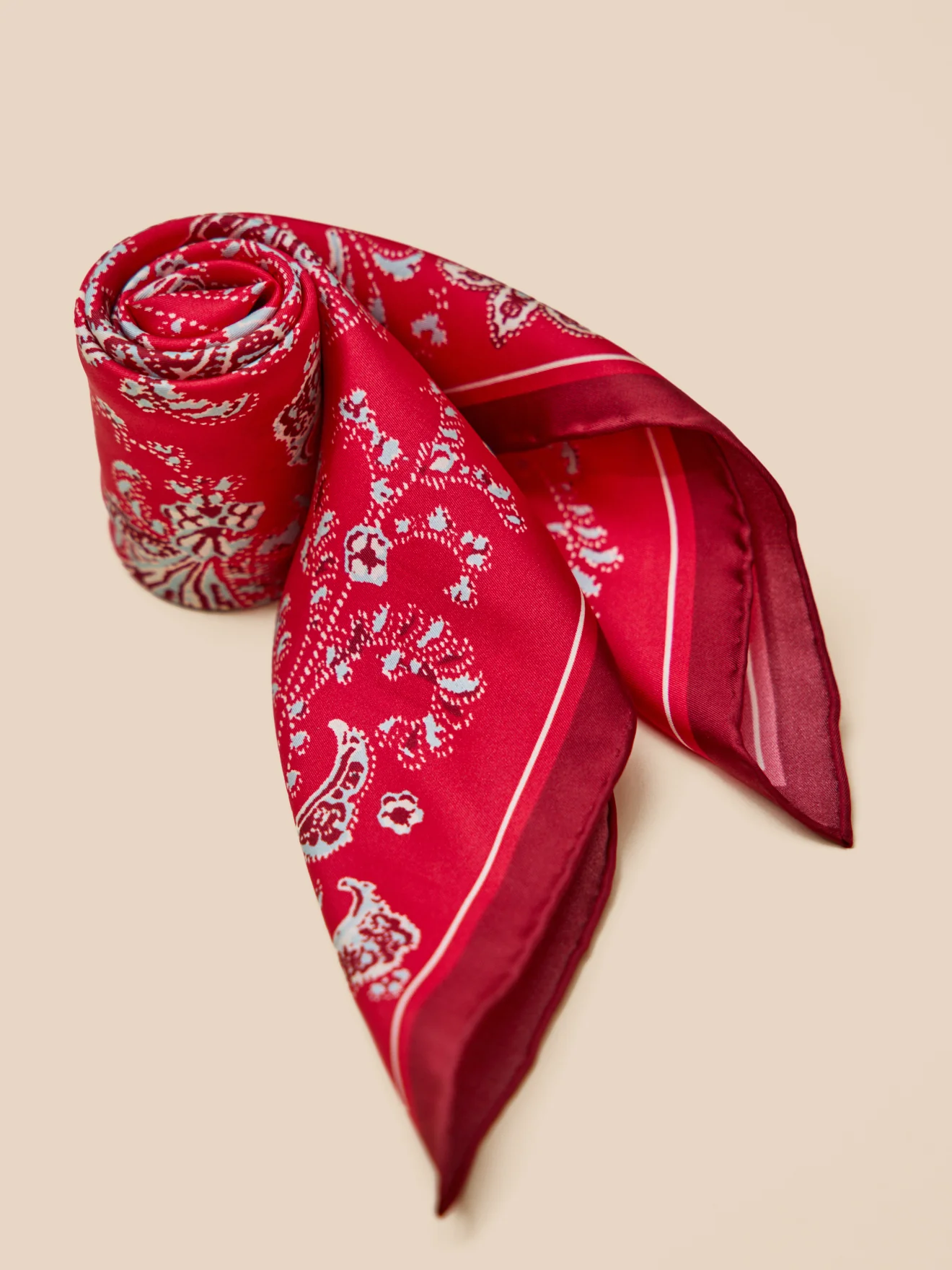 Foulard soie femme motif Paisley - Image 2