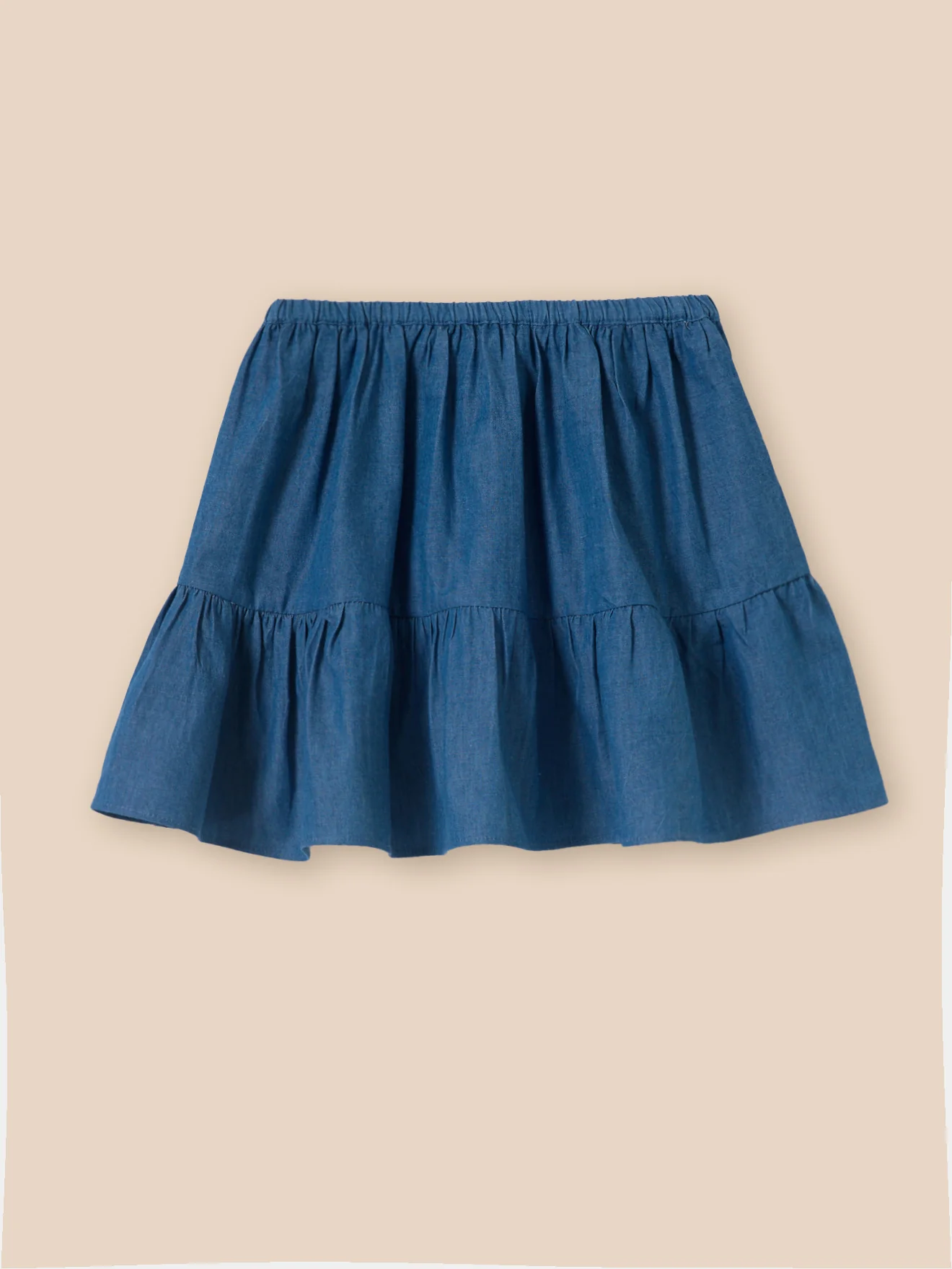 Jupe volantée Fille en denim light