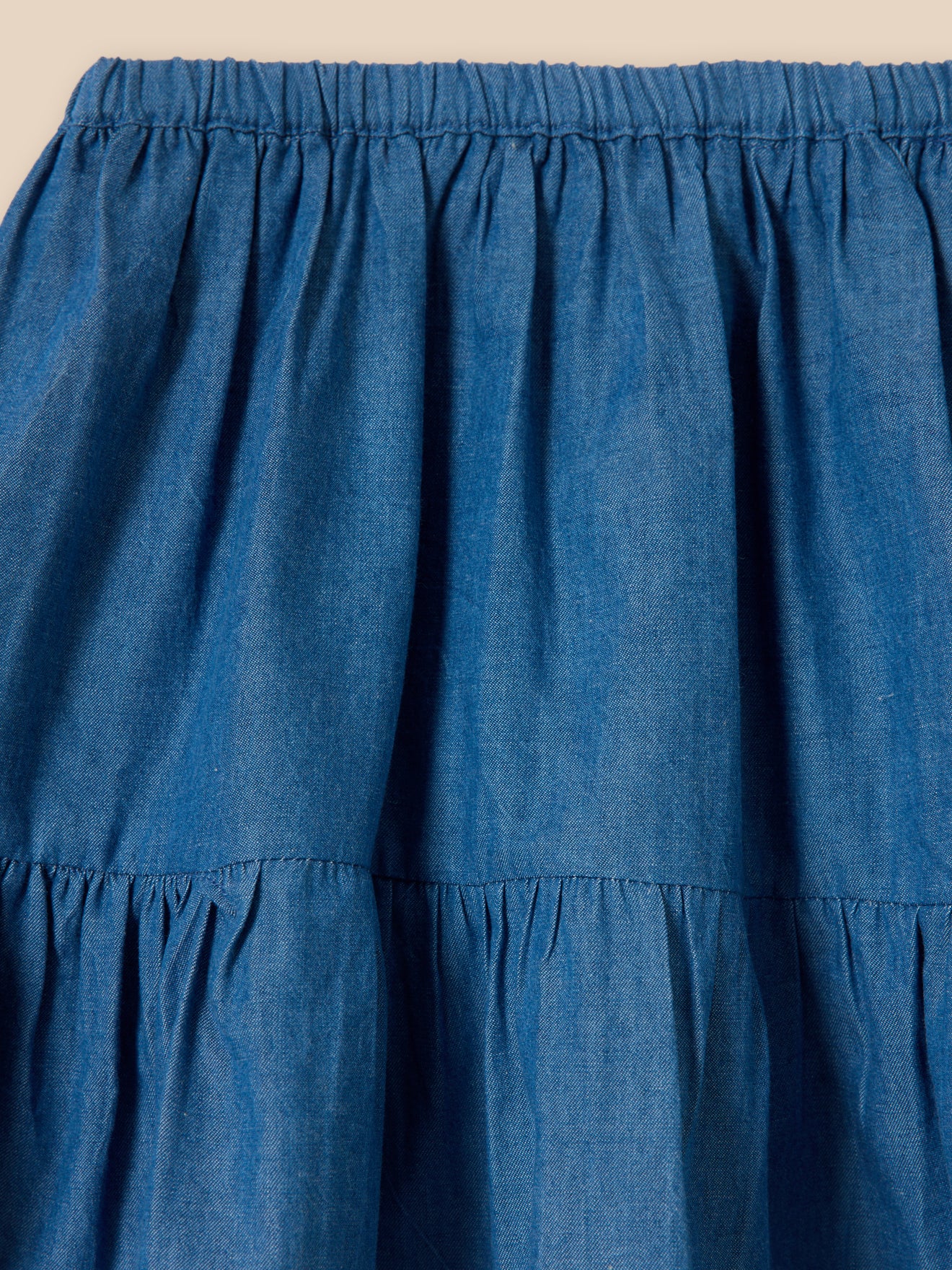 Jupe volantée Fille en denim light - Image 2