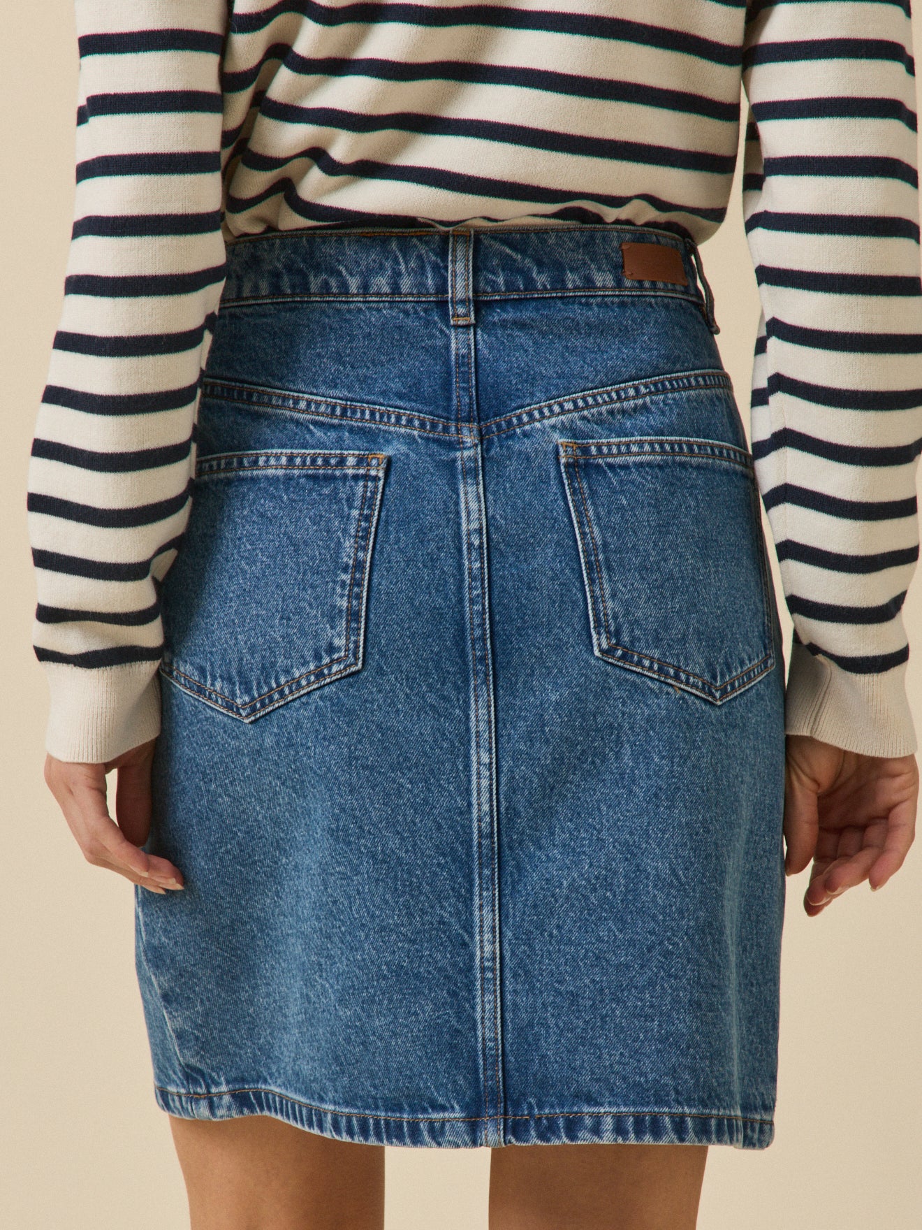 Jupe courte jean femme coton biologique - Image 3