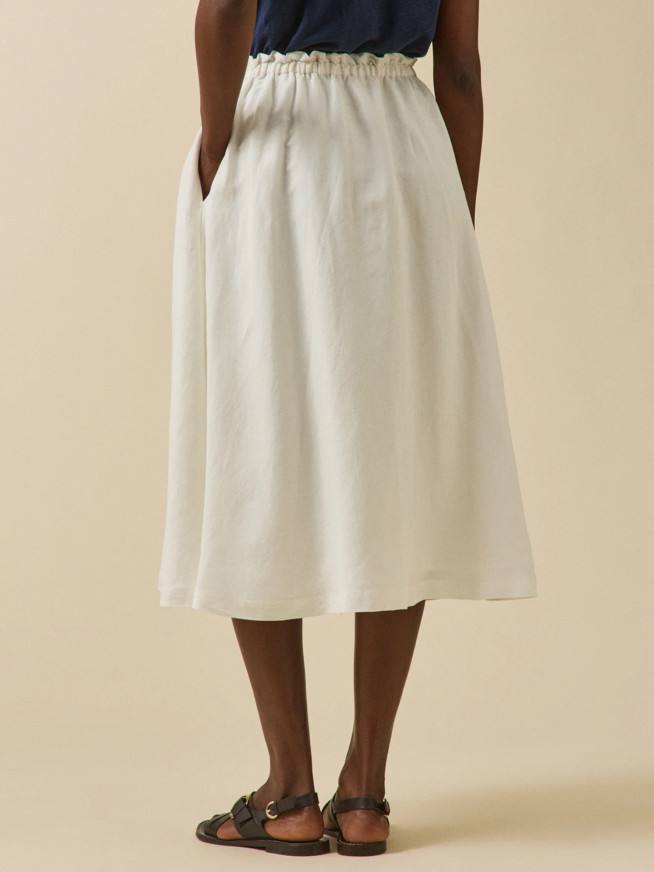 Jupe mi-longue lin et viscose femme - Image 2