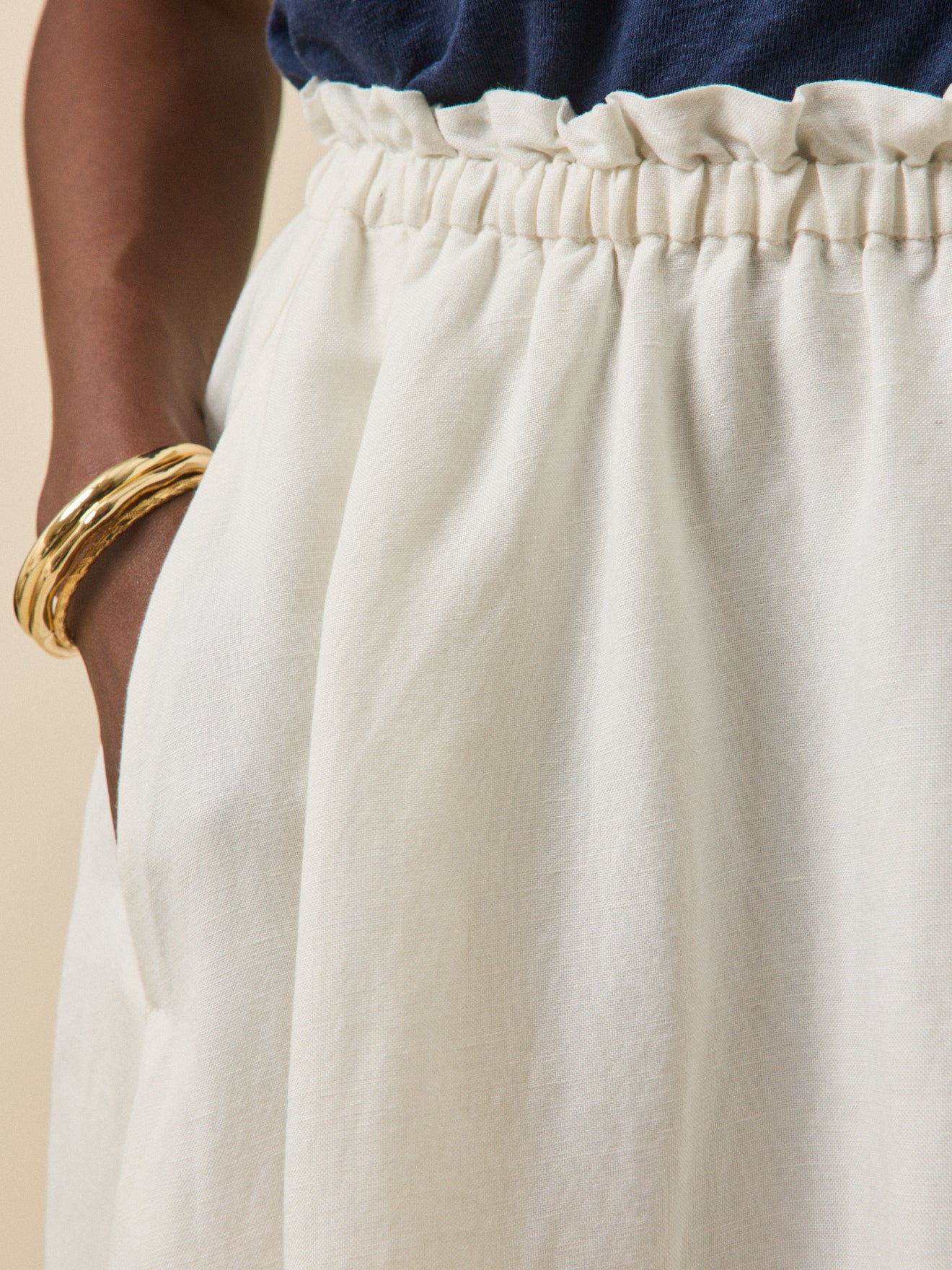 Jupe mi-longue lin et viscose femme - Image 3