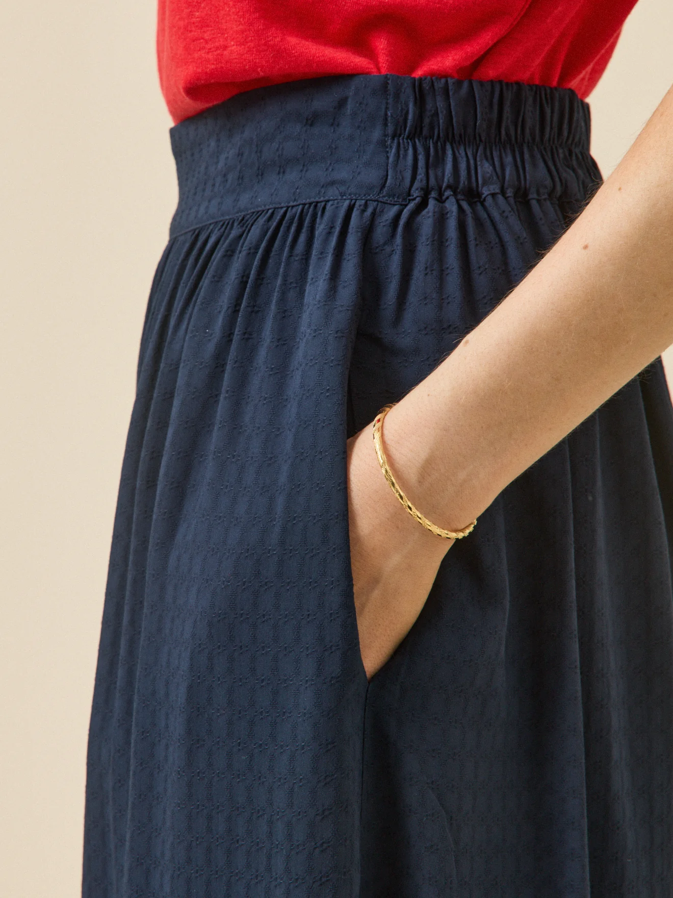 Jupe mi-longue femme viscose dobby - Image 3