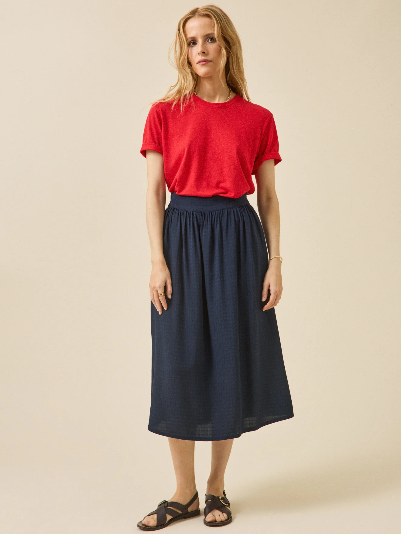 Jupe mi-longue femme viscose dobby - Image 4