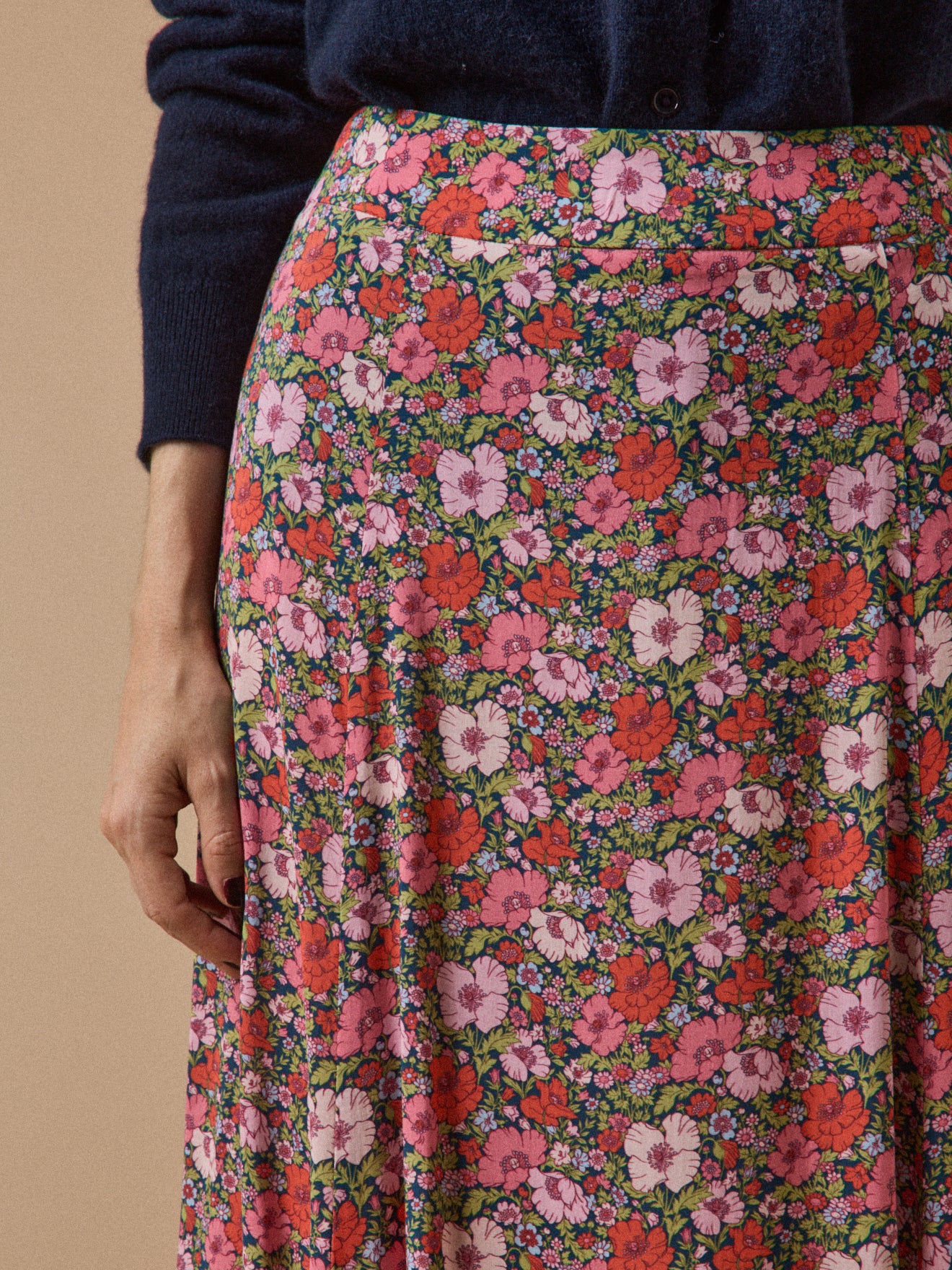 Jupe mi-longue femme tissu Liberty - Limited Collection - Image 3